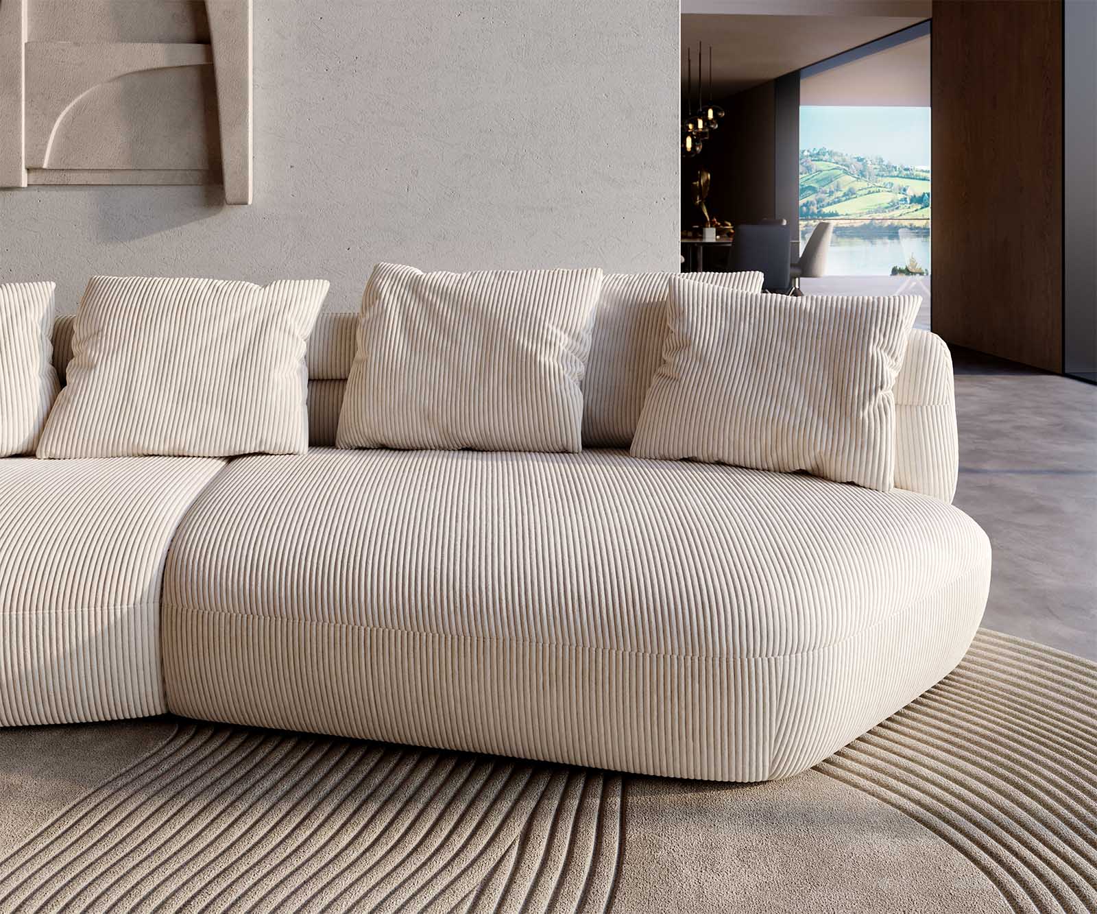Sofa Roya 320x140cm sztruks beżowy 5