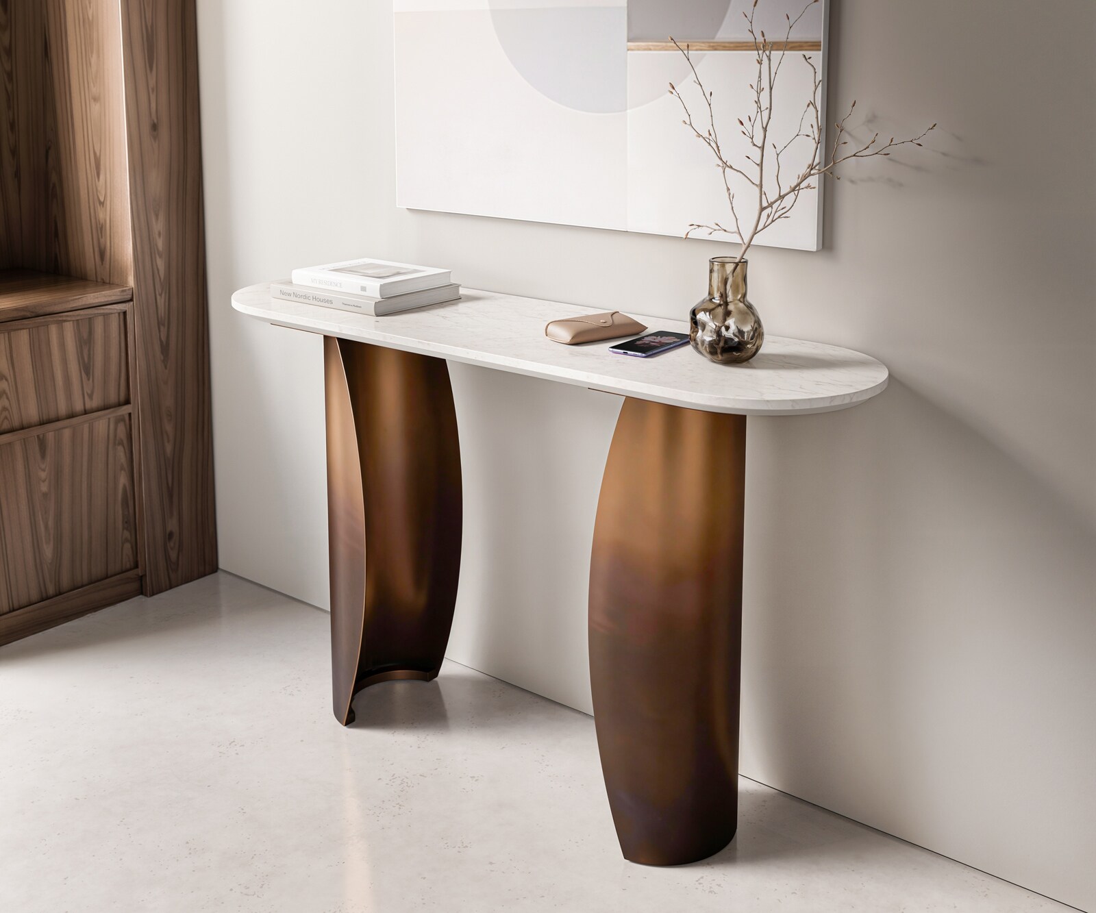Stolik kawowy Solena 135x40 cm marmur 3