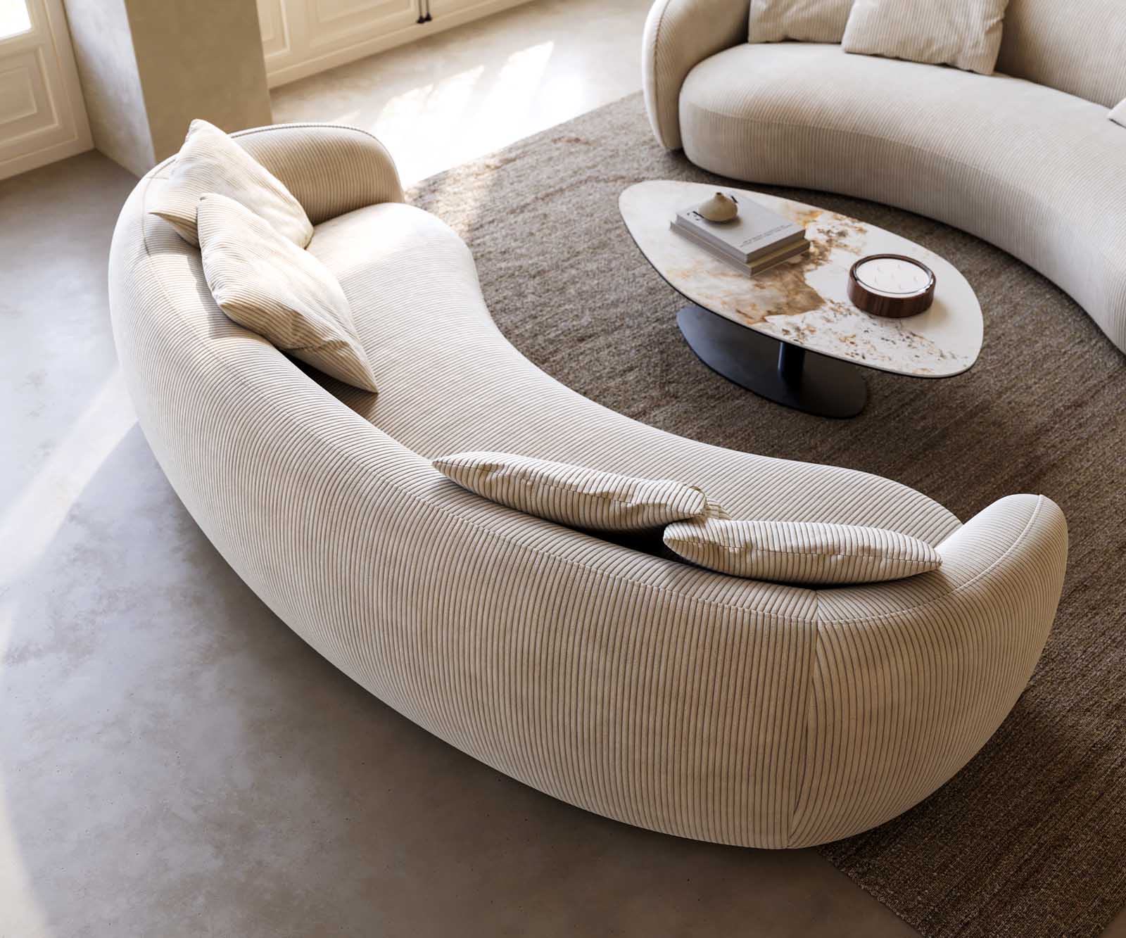 Sofa 3-osobowa Larna 260x120 cm sztruks beżowy 5