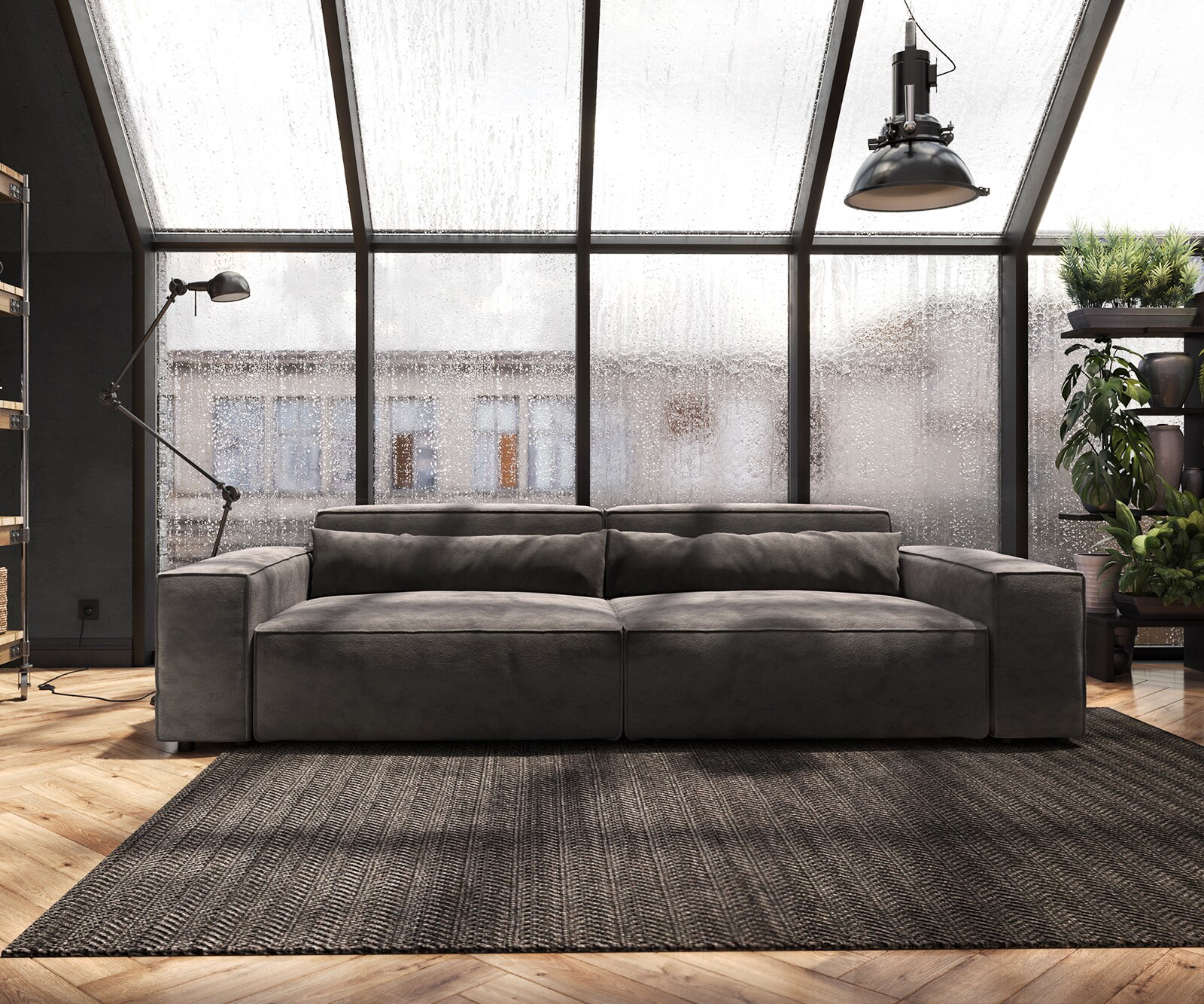 Sofa Sirpio XL 270x130cm mikrofibra brąz khaki 1