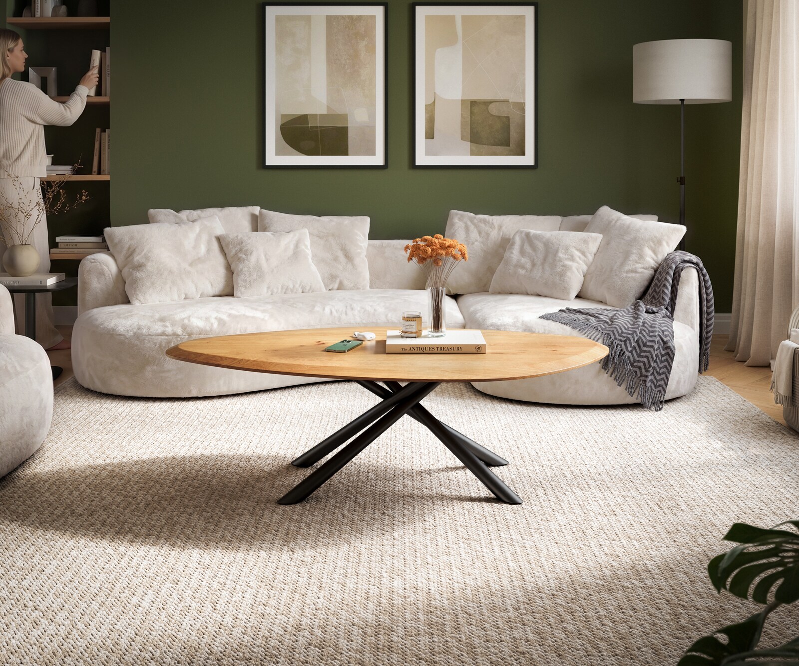 Stolik kawowy Edge kształt organiczny 140x76 cm dąb naturalny flow-edge 1