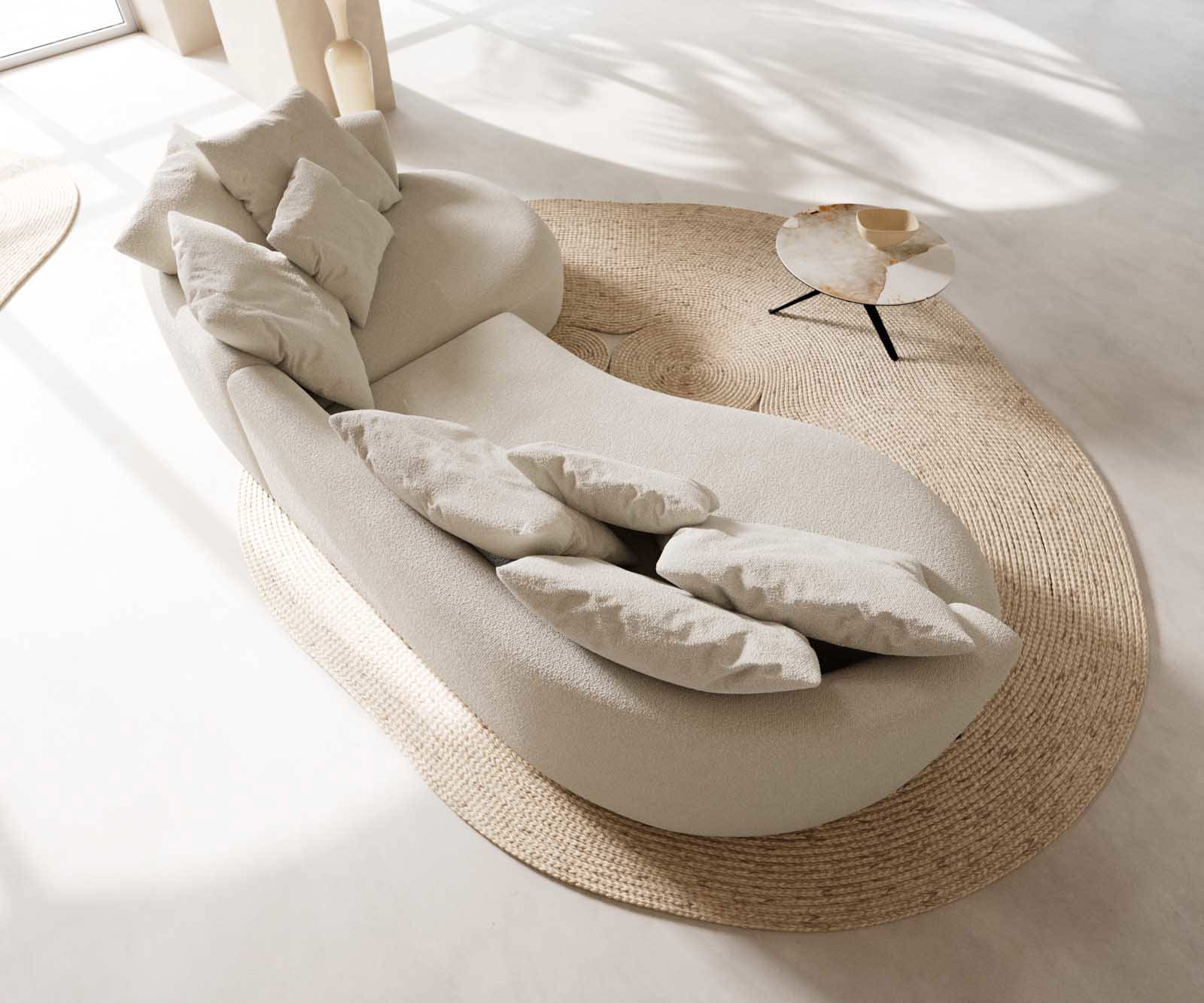 Sofa Edina 330x170cm bouclé kremowo-biały 4