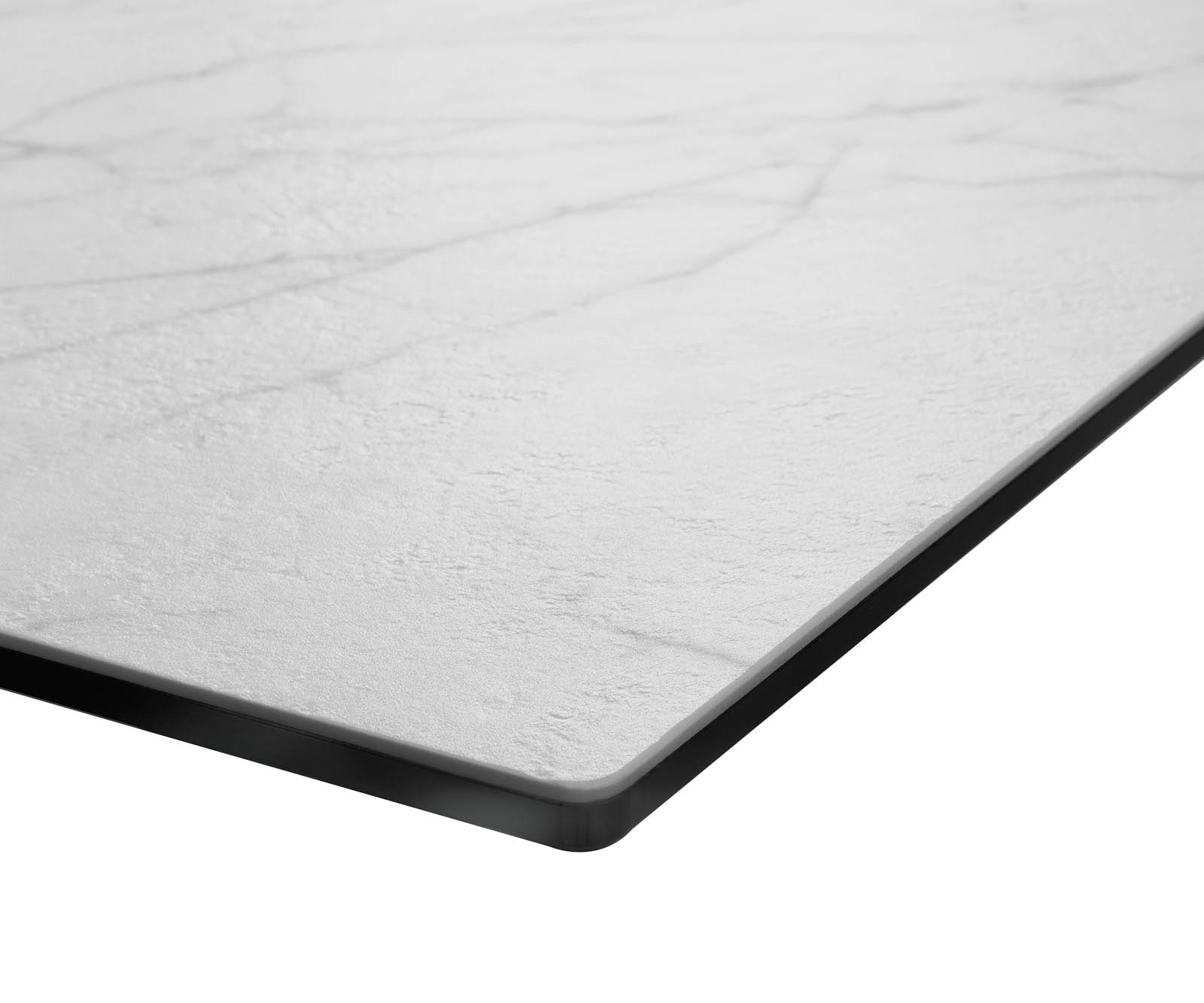 Stół do jadalni Edge 200x100 cm ceramika Laminam® Statuarietto biały stal nierdzewna wąska rama 5