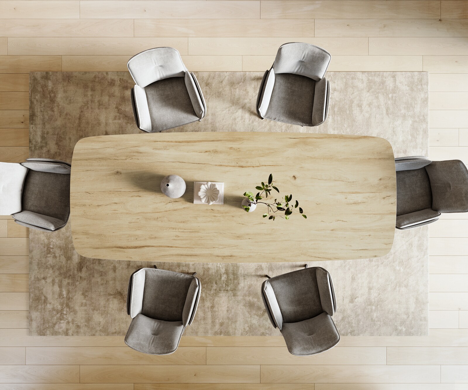 Stół do jadalni Edge w kształcie beczki 300x120 cm ceramika Laminam® Sabbia w kolorze dębu rama Infinity metal czarny 4