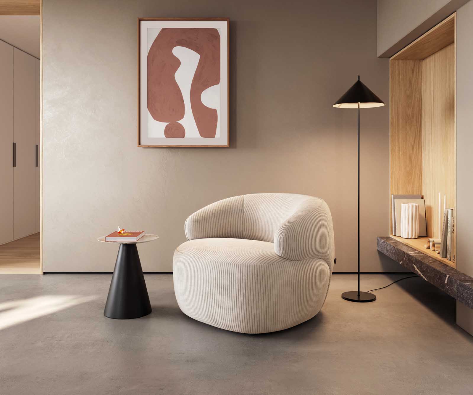 Fotel wypoczynkowy Nova 88x88cm sztruks beżowy