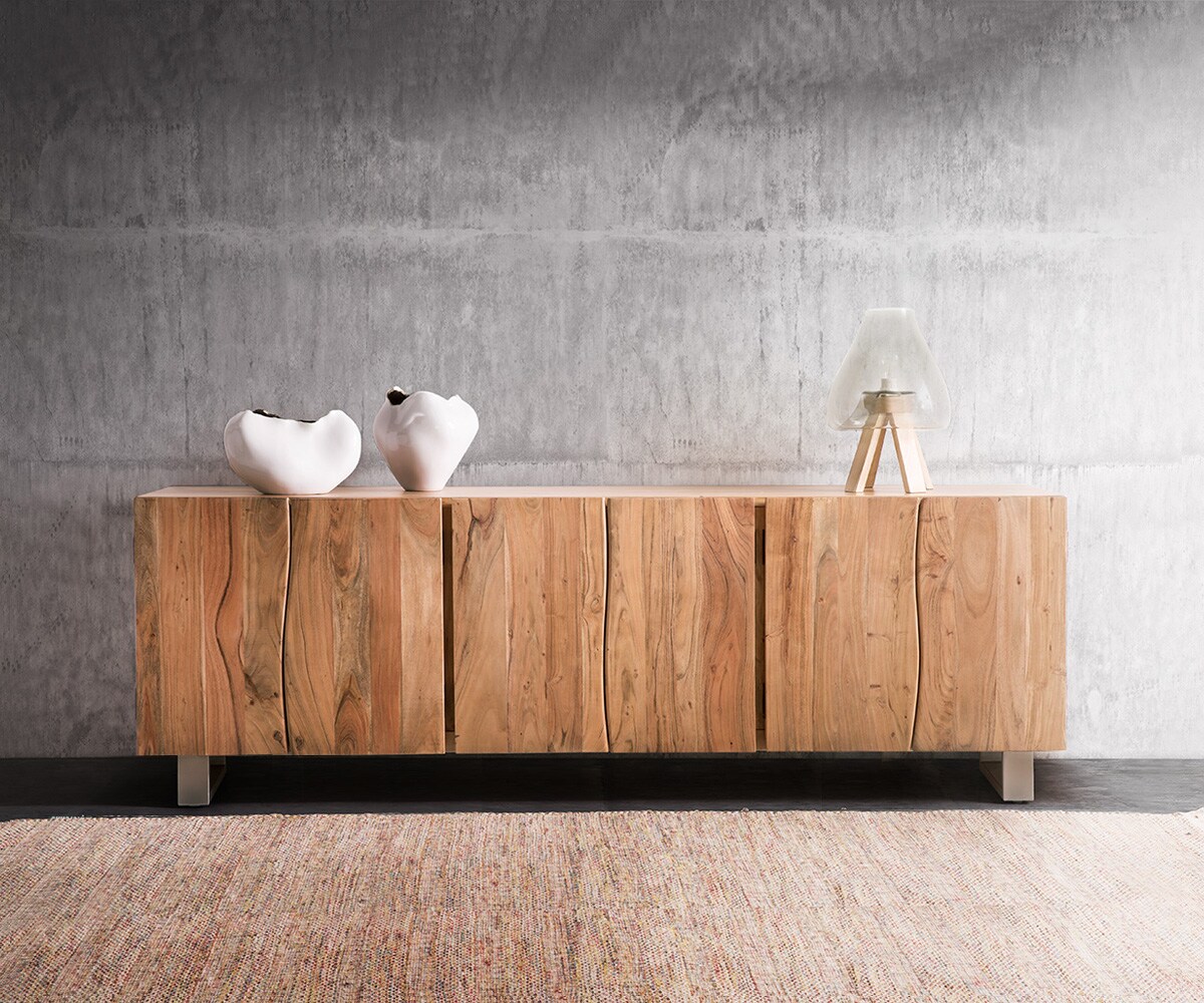 Komoda Live-Edge 220 cm akacja naturalna 6 drzwi 1