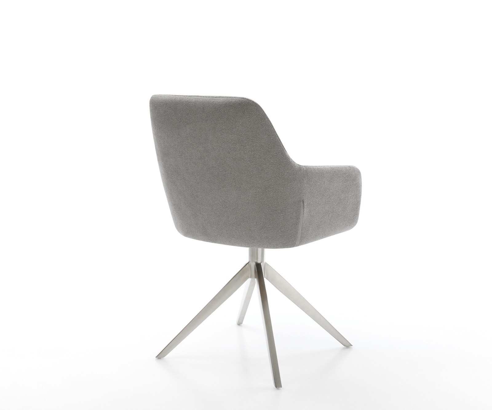 Krzesło do jadalni Pejo-Flex tkanina strukturalna szara rama krzyżowa szeroka stal nierdzewna obracane o 360° ze sprężynami kieszeniowymi 5