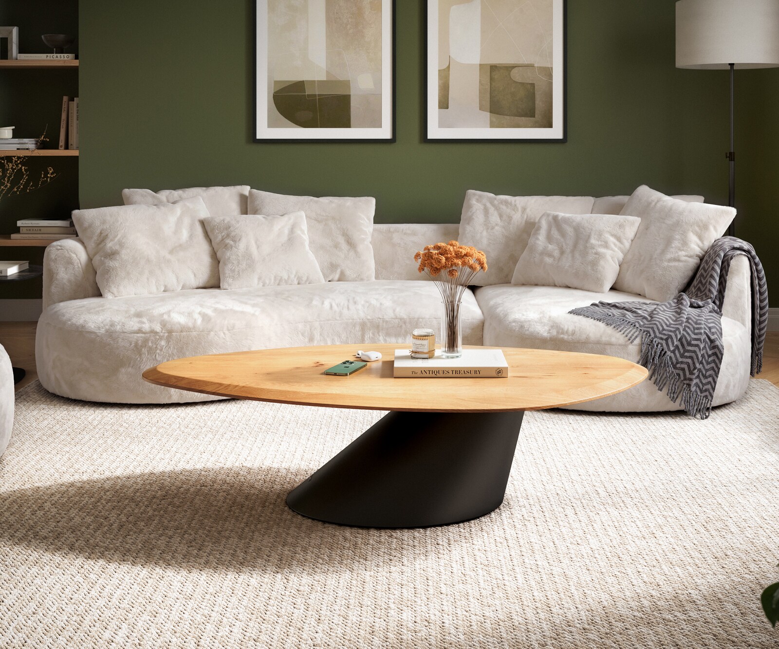Stolik kawowy Edge kształt organiczny 140x76 cm dąb naturalny flow-edge 2