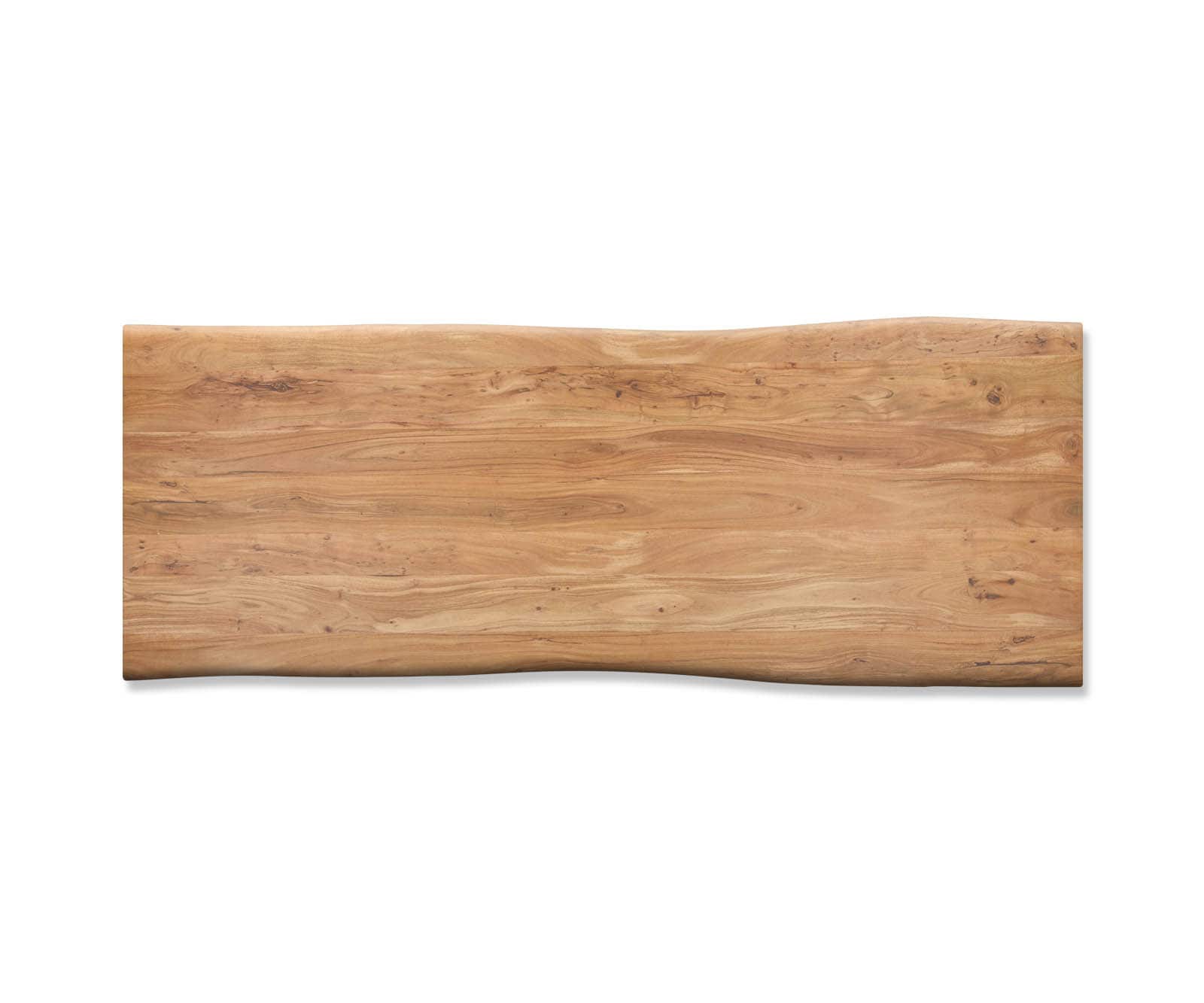 Stół do jadalni Edge 260x100 cm akacja naturalna stal nierdzewna srebrna pochylona rama live-edge 2