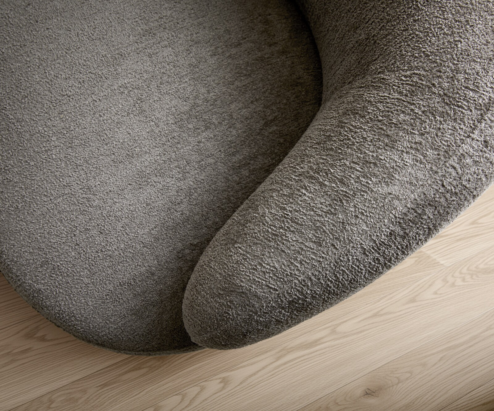 Fotel wypoczynkowy Nova 88x88 cm bouclé szaro-brązowy 5