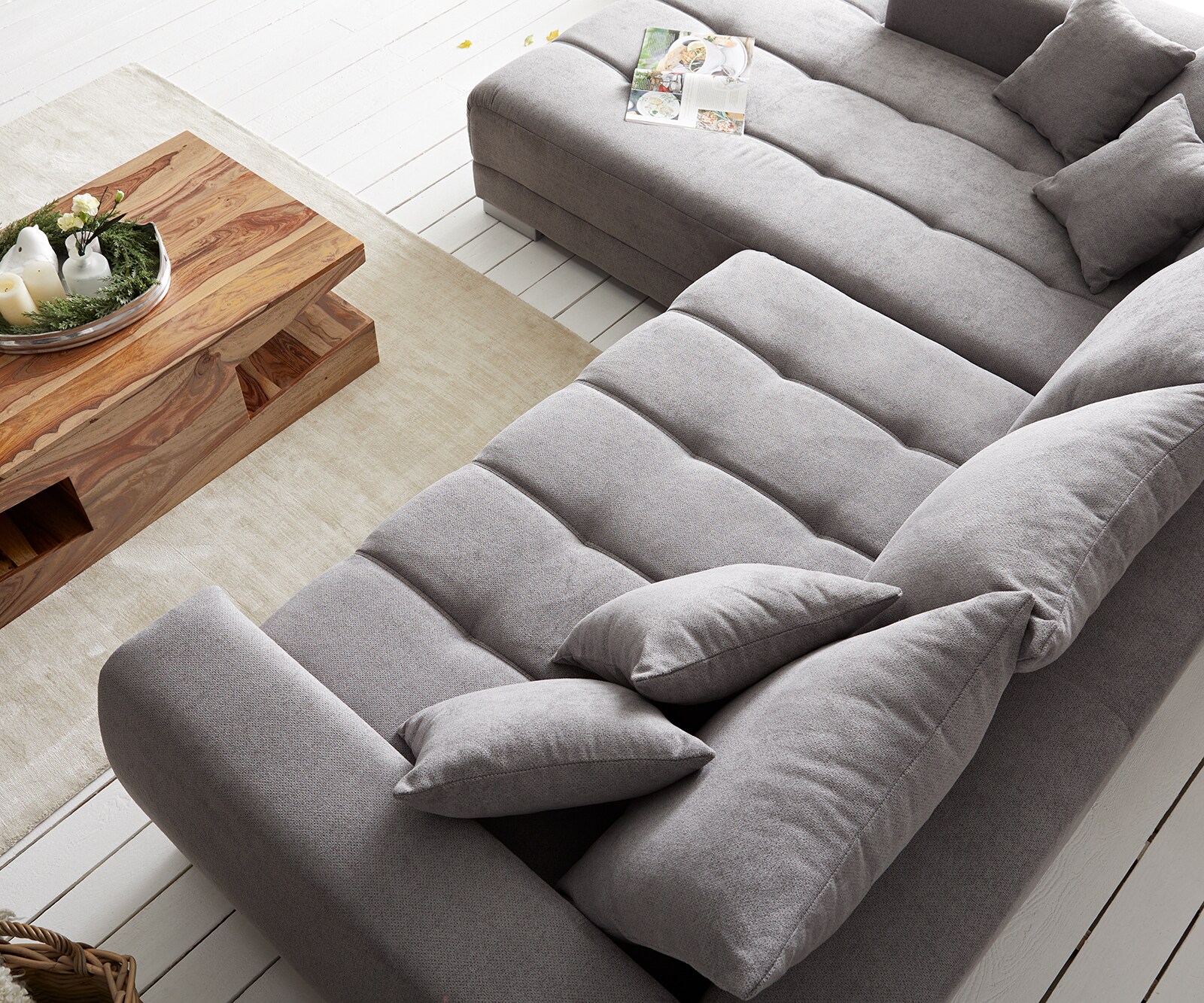 Sofa narożna Josea 300x220 cm mikrofibra kamienny szary szezlong lewy 6