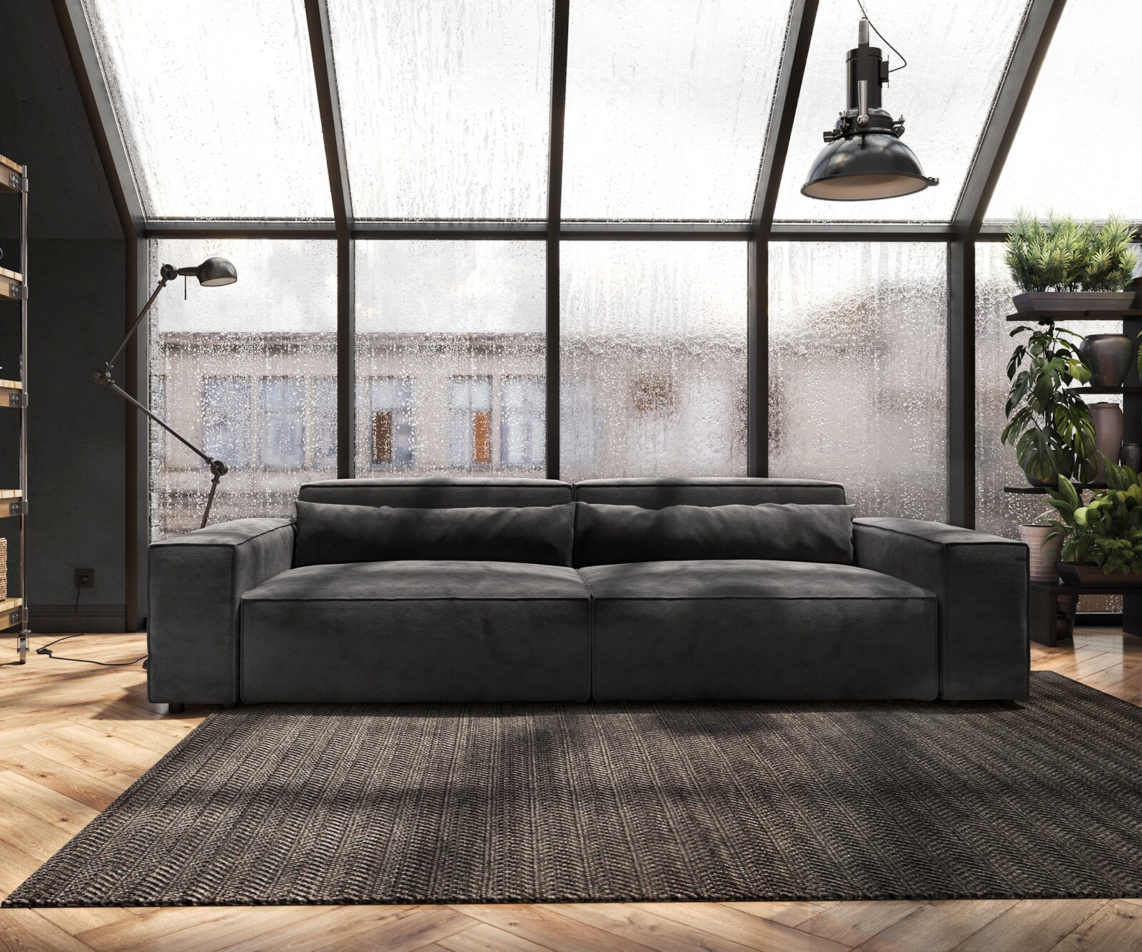 Sofa Sirpio XL 270x130cm mikrofibra czarna 1