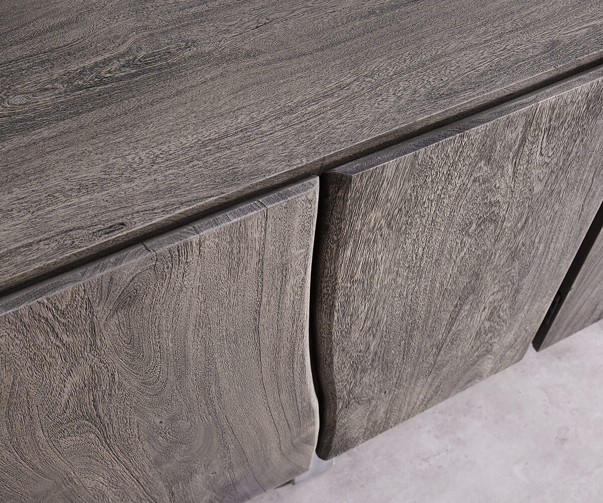 Komoda Live-Edge 220 cm akacja platynowa 6 drzwi 3