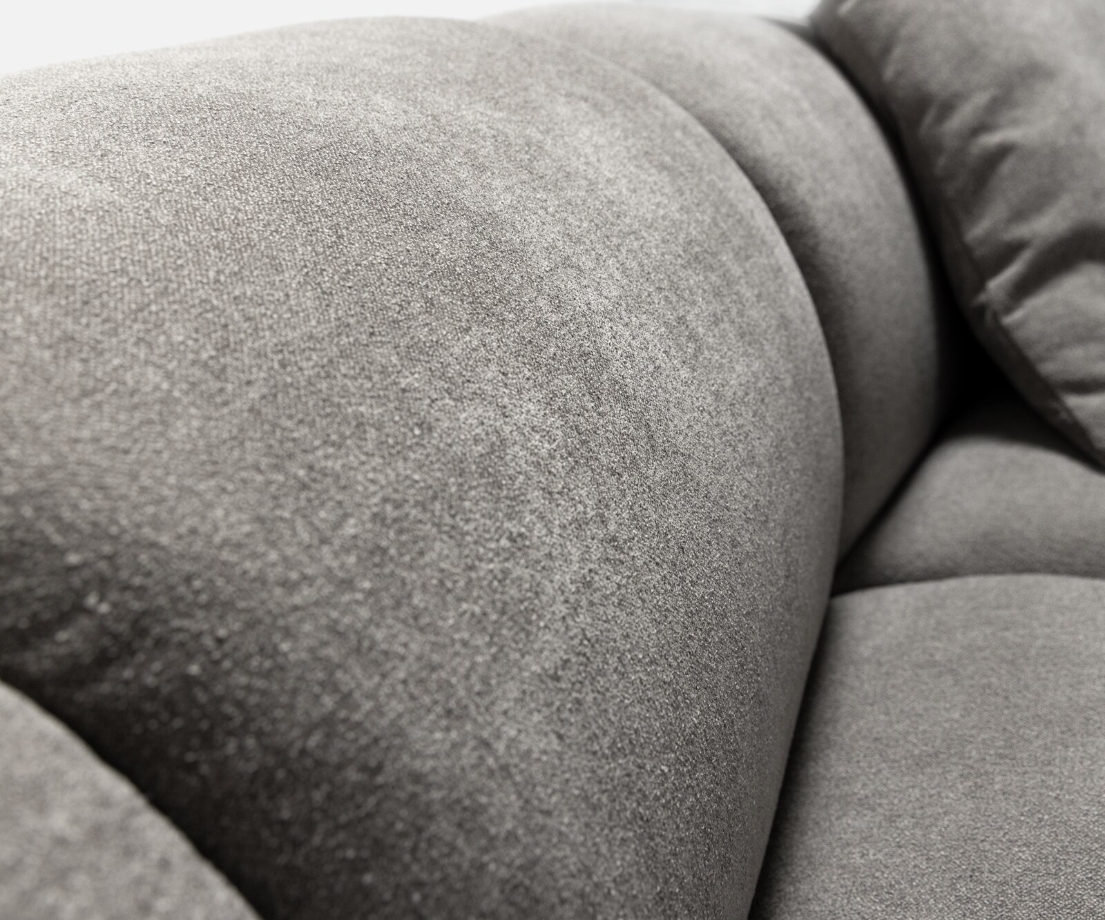 Sofa Lunna 360x175 cm miękka tkanina strukturalna szara 2 poduszki 5