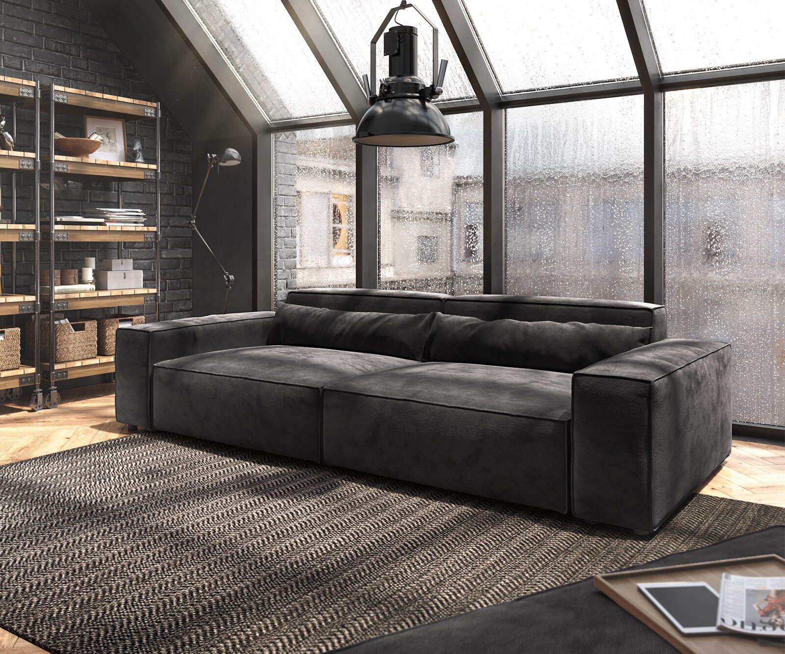 Sofa Sirpio XL 270x130cm mikrofibra czarna 2
