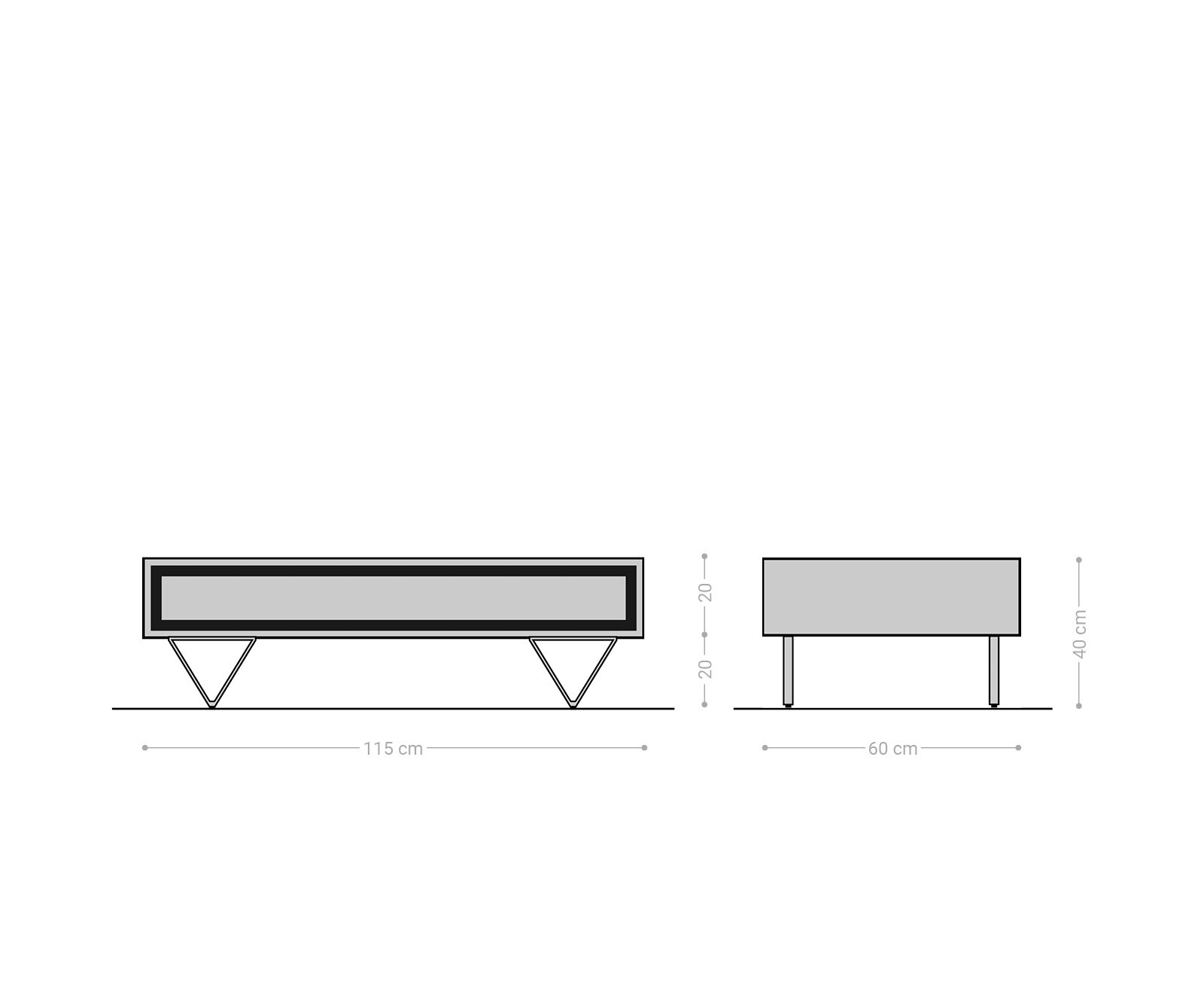 Stolik kawowy Stonegrace 115x60 cm akacja naturalna 2 szuflady fornir kamienny 6