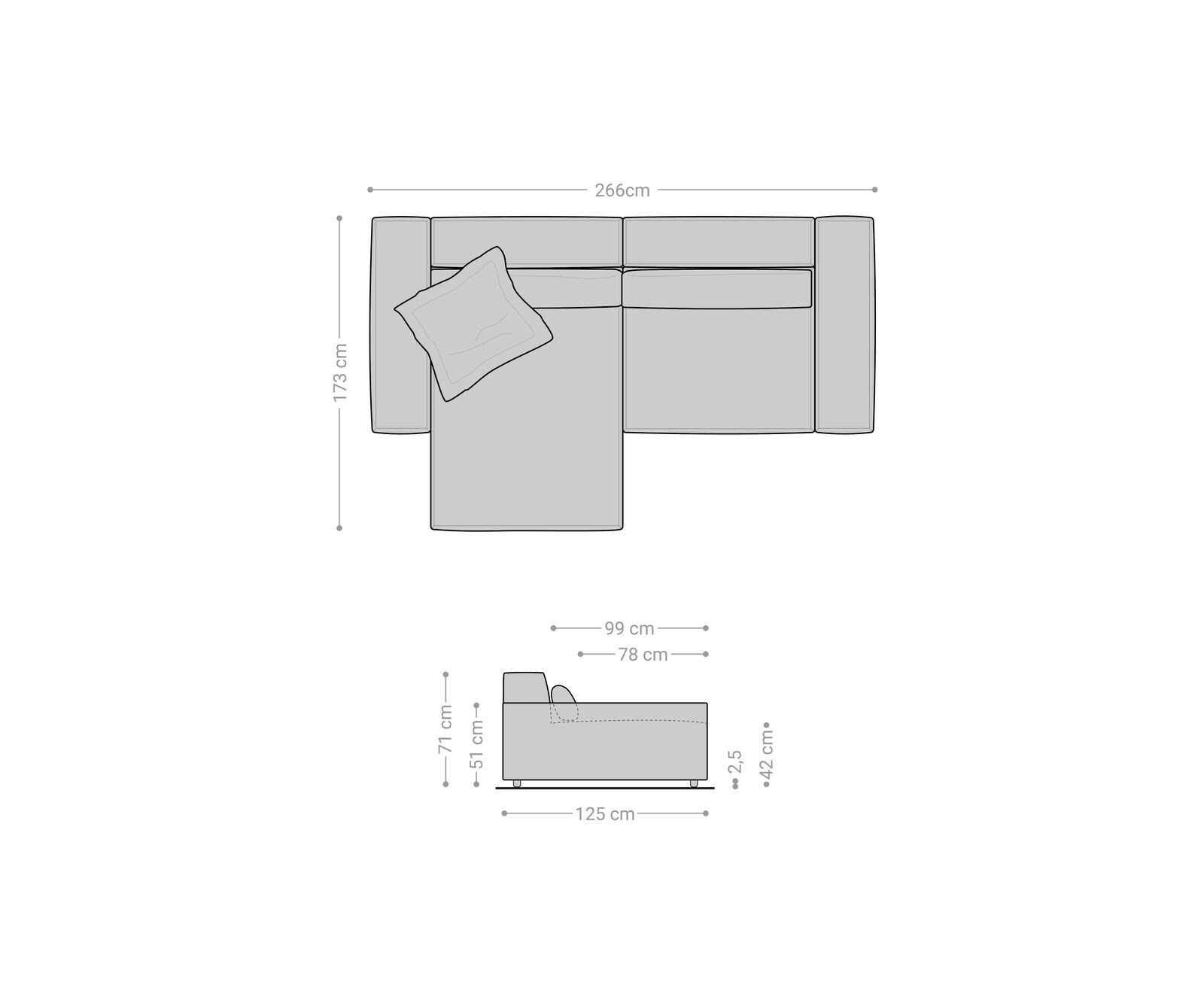 Sofa narożna Sirpio XL 270x170cm mikrofibra brąz khaki szezlong z możliwością zmiennego ustawienia 9