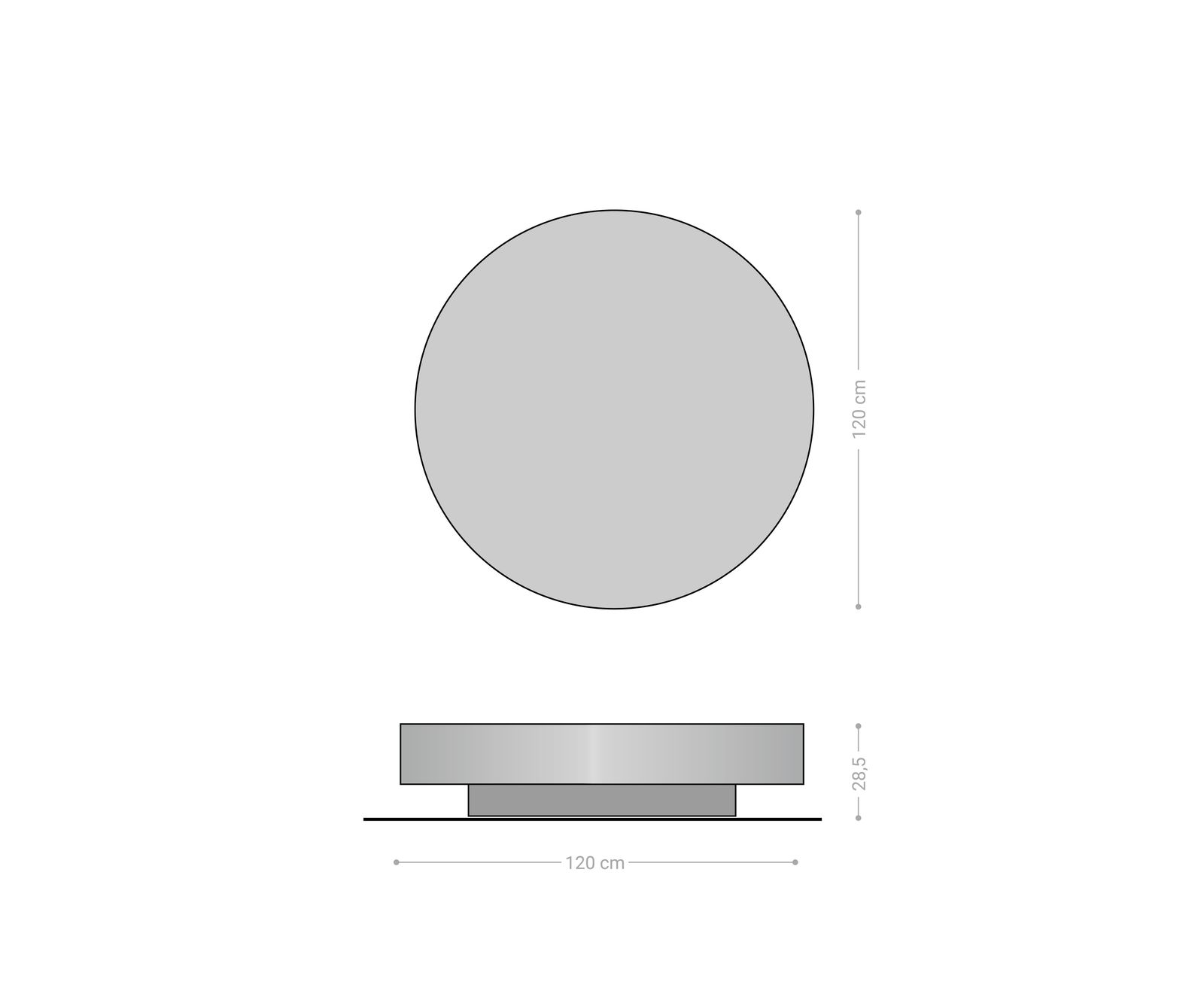 Stolik kawowy Ryo 120x30 cm metaliczny złoty 5