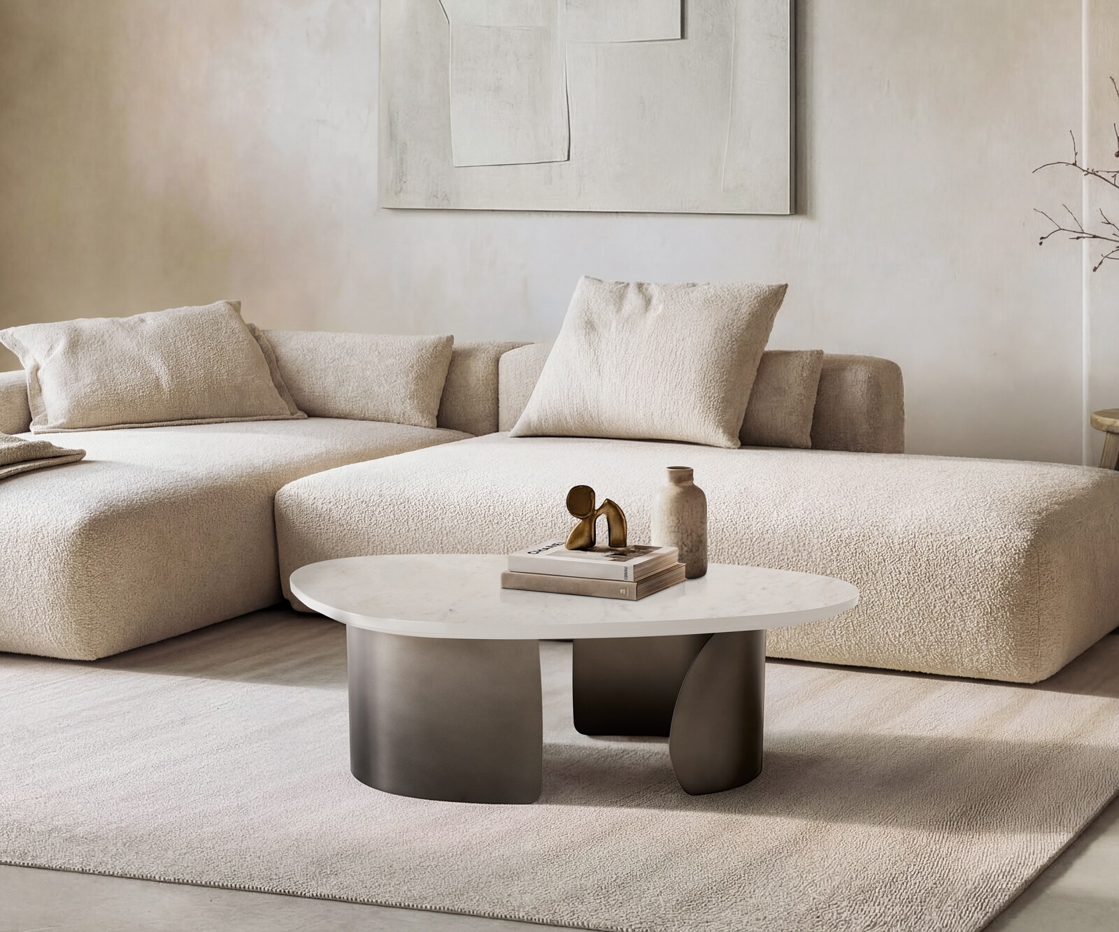 Stolik kawowy Marvello 100x50 cm marmur 1