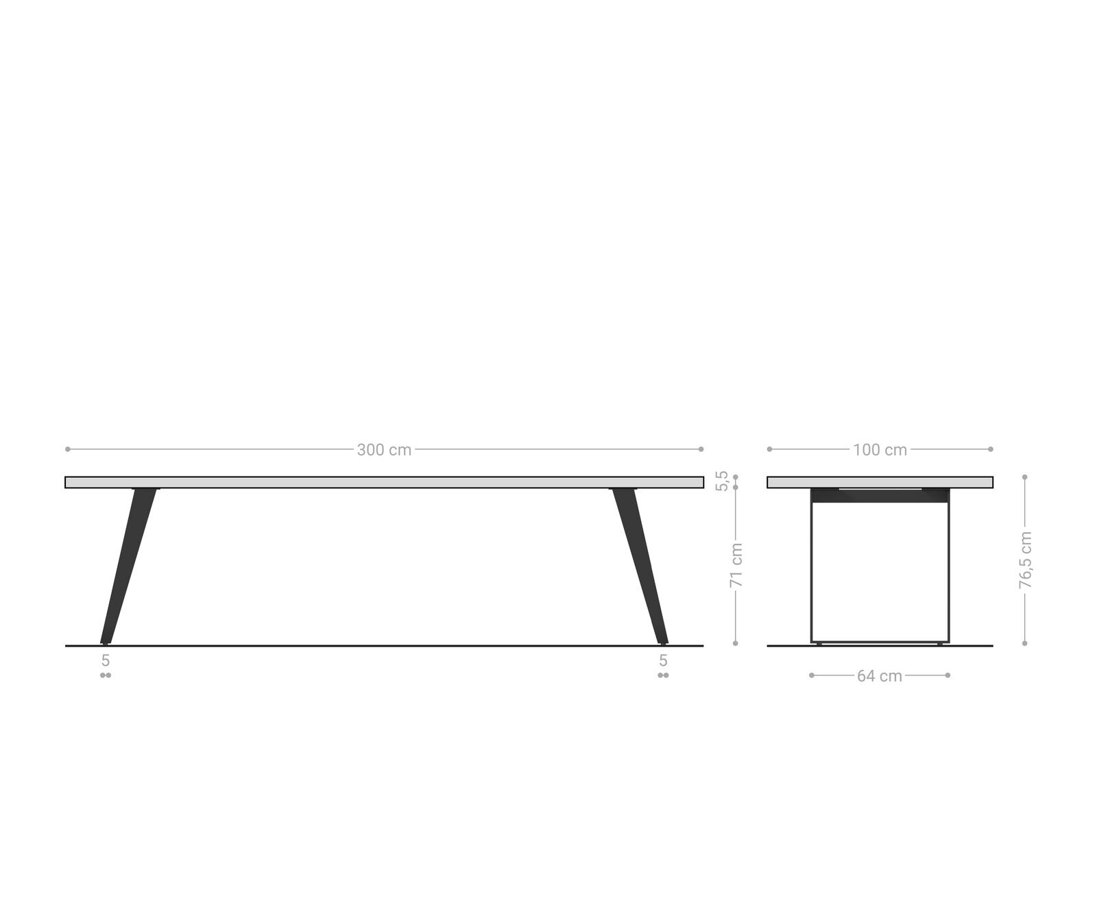 Stół do jadalni Edge 300x100 XL akacja naturalna live-edge 7