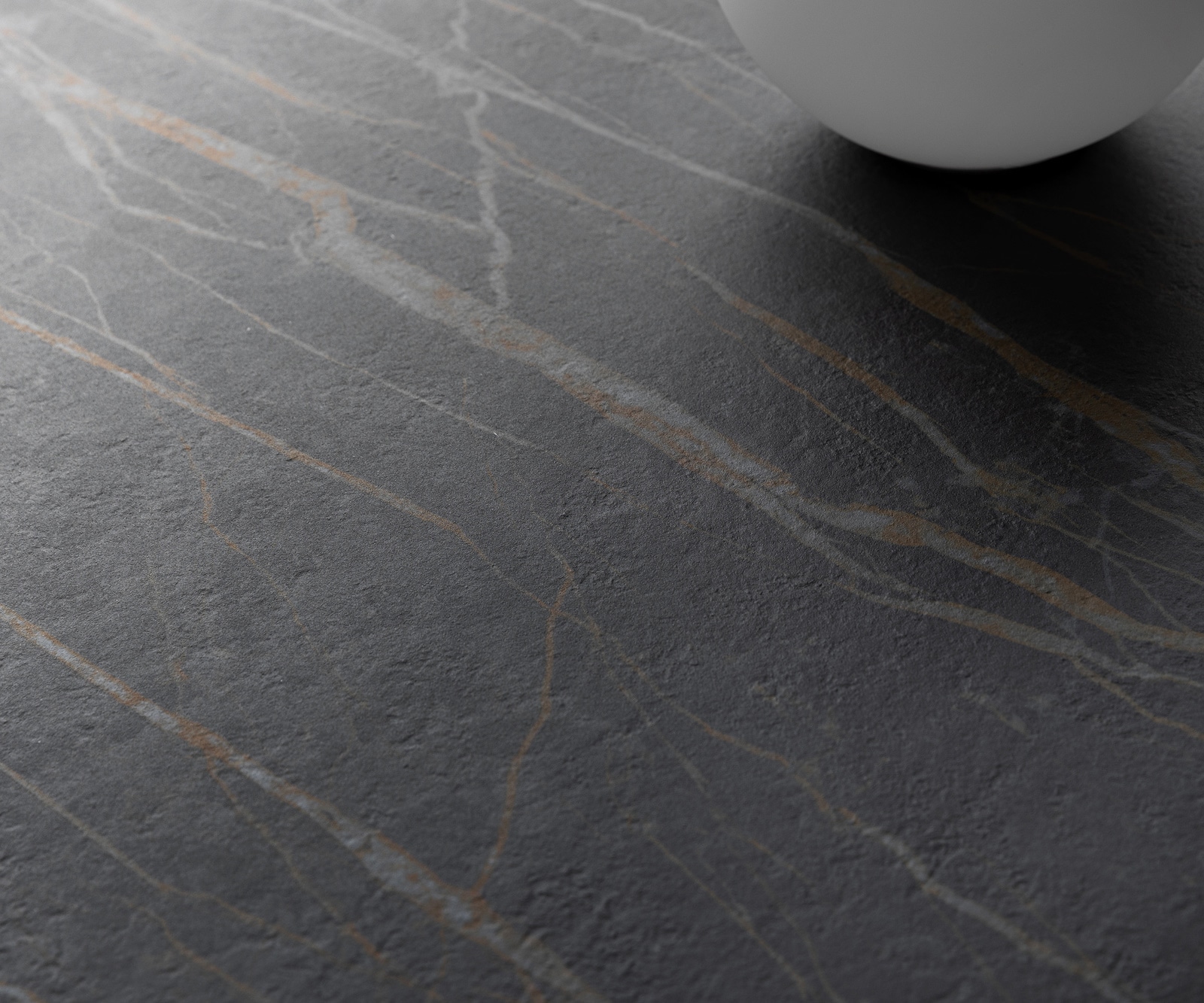 Stolik kawowy Edge owalny 140x80 cm ceramika Laminam® Noir Desir brązowa podstawa Conis metal czarny 5