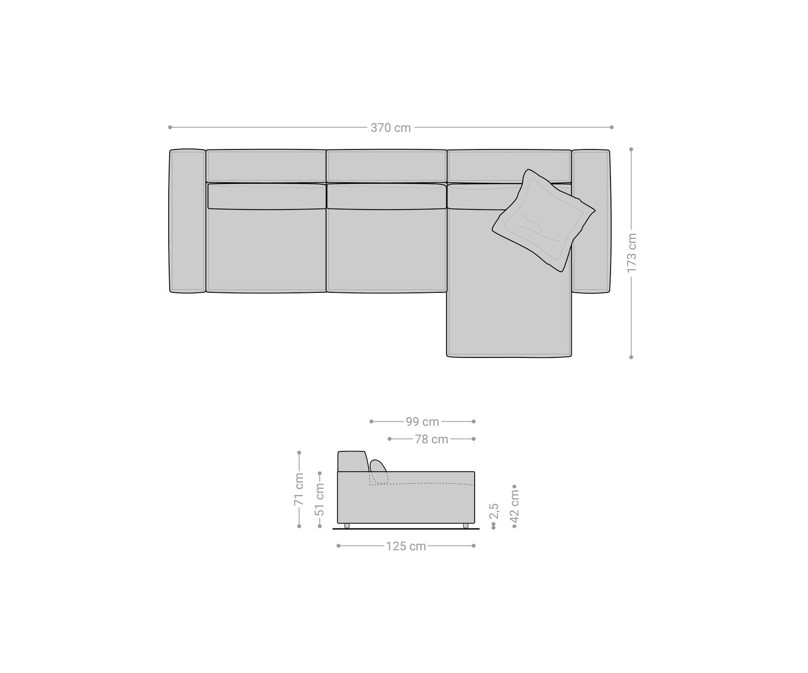 Sofa narożna Sirpio XL 370x170cm mikrofibra brąz khaki szezlong z możliwością zmiennego ustawienia 9