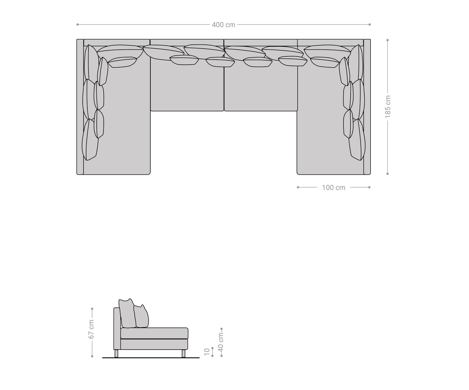 Zestaw wypoczynkowy Clovis XL brąz antyczny sofa modułowa 6