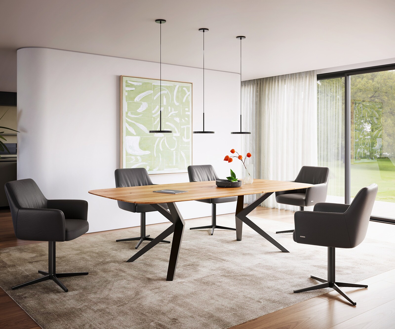 Blat stołu Edge 240x120 cm kształt beczki 3