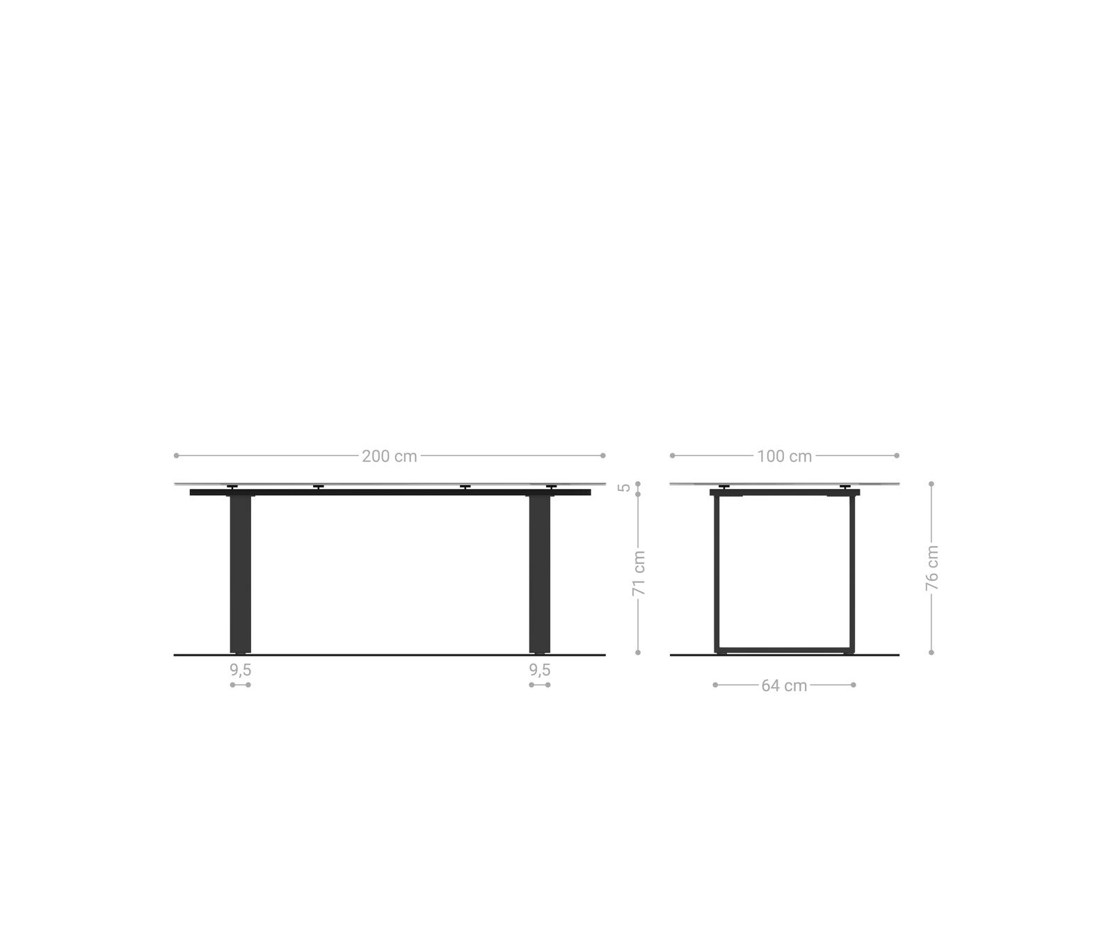 Stół do jadalni Edge w kształcie beczki 200x100 cm ceramika Onyx Champagne stal nierdzewna rama szeroka 8
