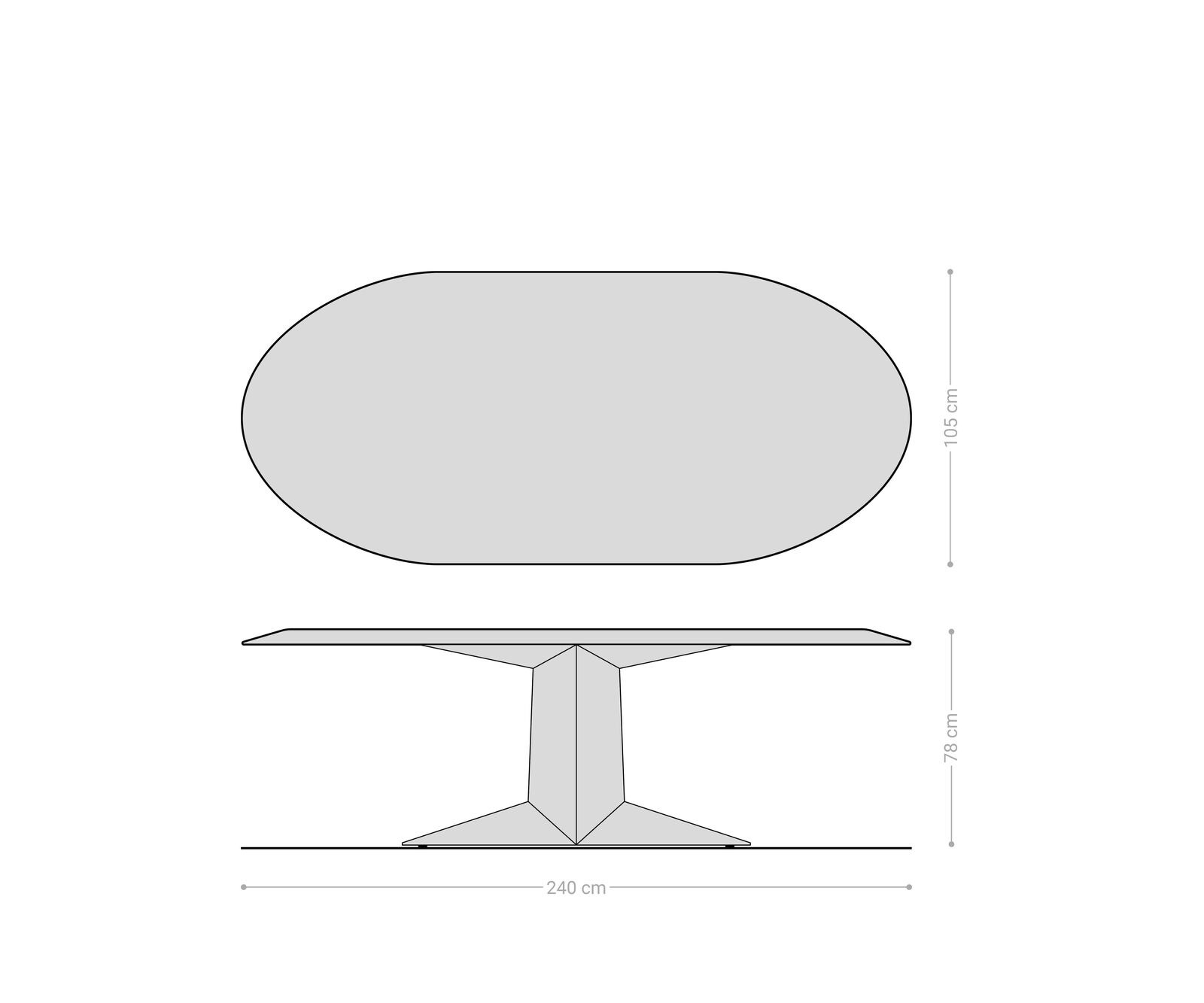 Stół do jadalni Aithon 240x105cm akacja brązowa rama metalowa owalna czarna 6