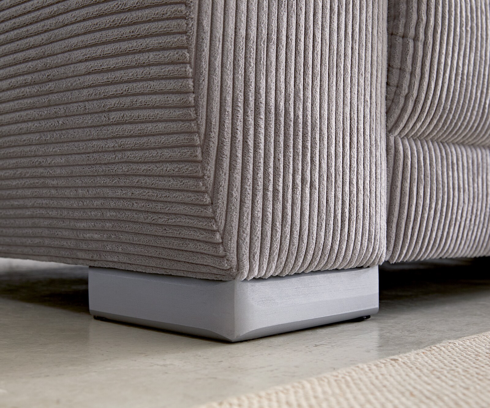 Sofa narożna Josea 300x220 cm sztruks srebrno-szary szezlong prawy 8
