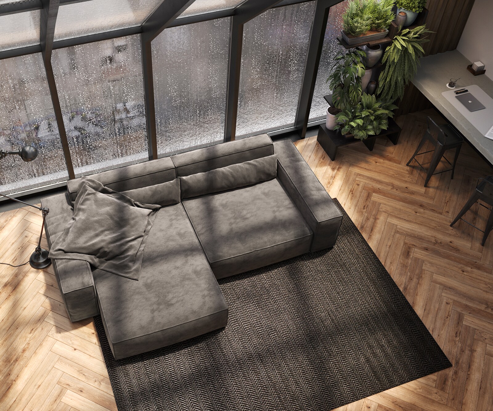Sofa narożna Sirpio XL 270x170cm mikrofibra brąz khaki szezlong z możliwością zmiennego ustawienia 3