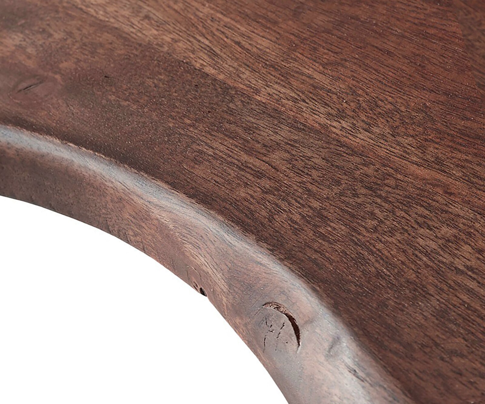 Stół do jadalni Edge 200x100 cm XL akacja brązowa stal nierdzewna pochylona rama live-edge 4