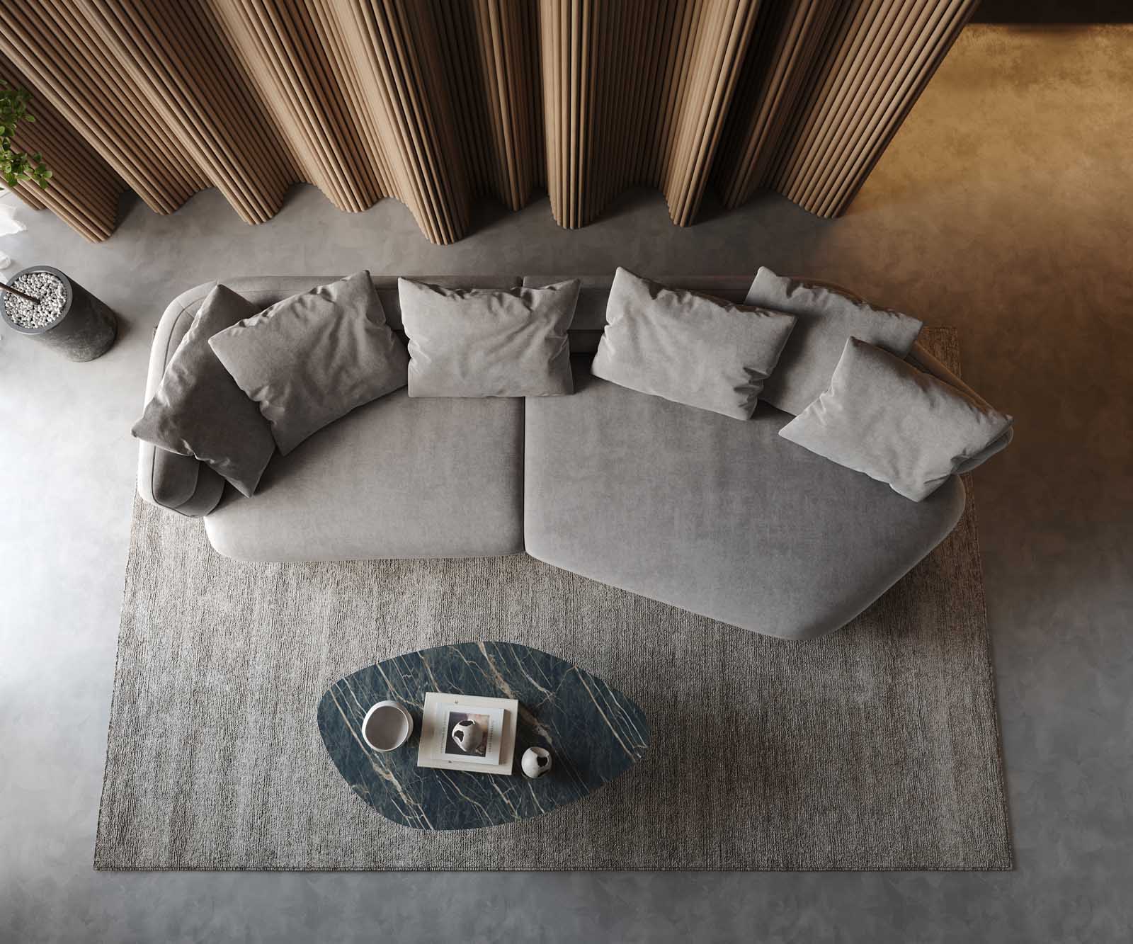 Sofa Roya 320x140cm mikrofibra szara 3