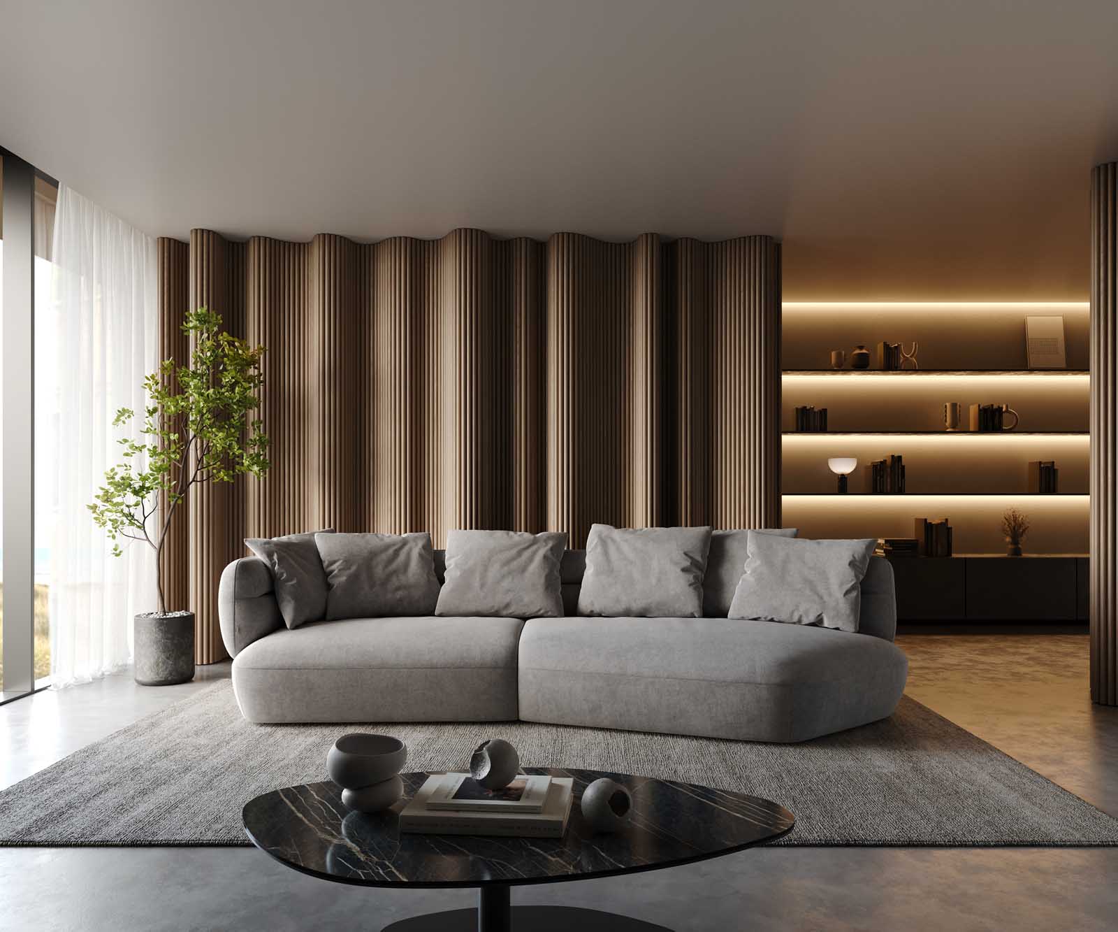 Sofa Roya 320x140cm mikrofibra szara 1