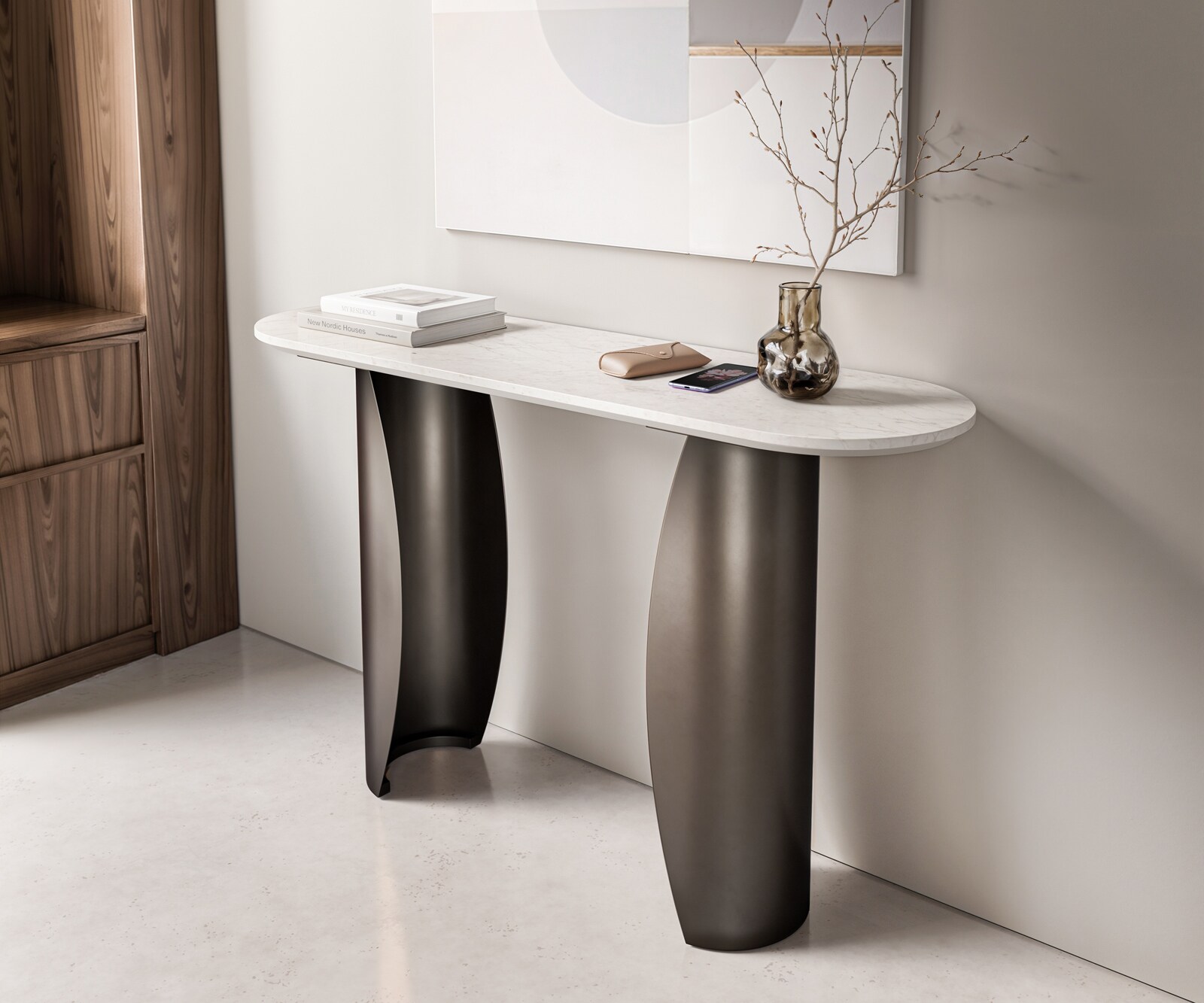 Stolik kawowy Solena 135x40 cm marmur