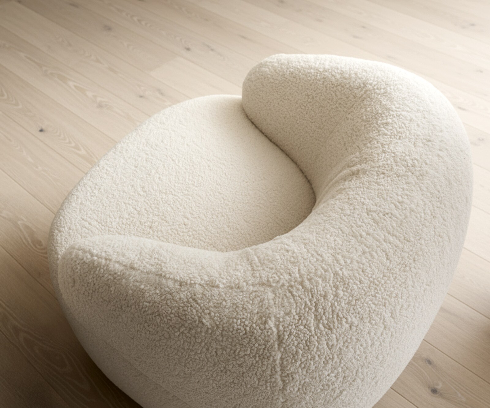 Fotel wypoczynkowy Nova 88x88 cm tkanina Teddy beżowa 3