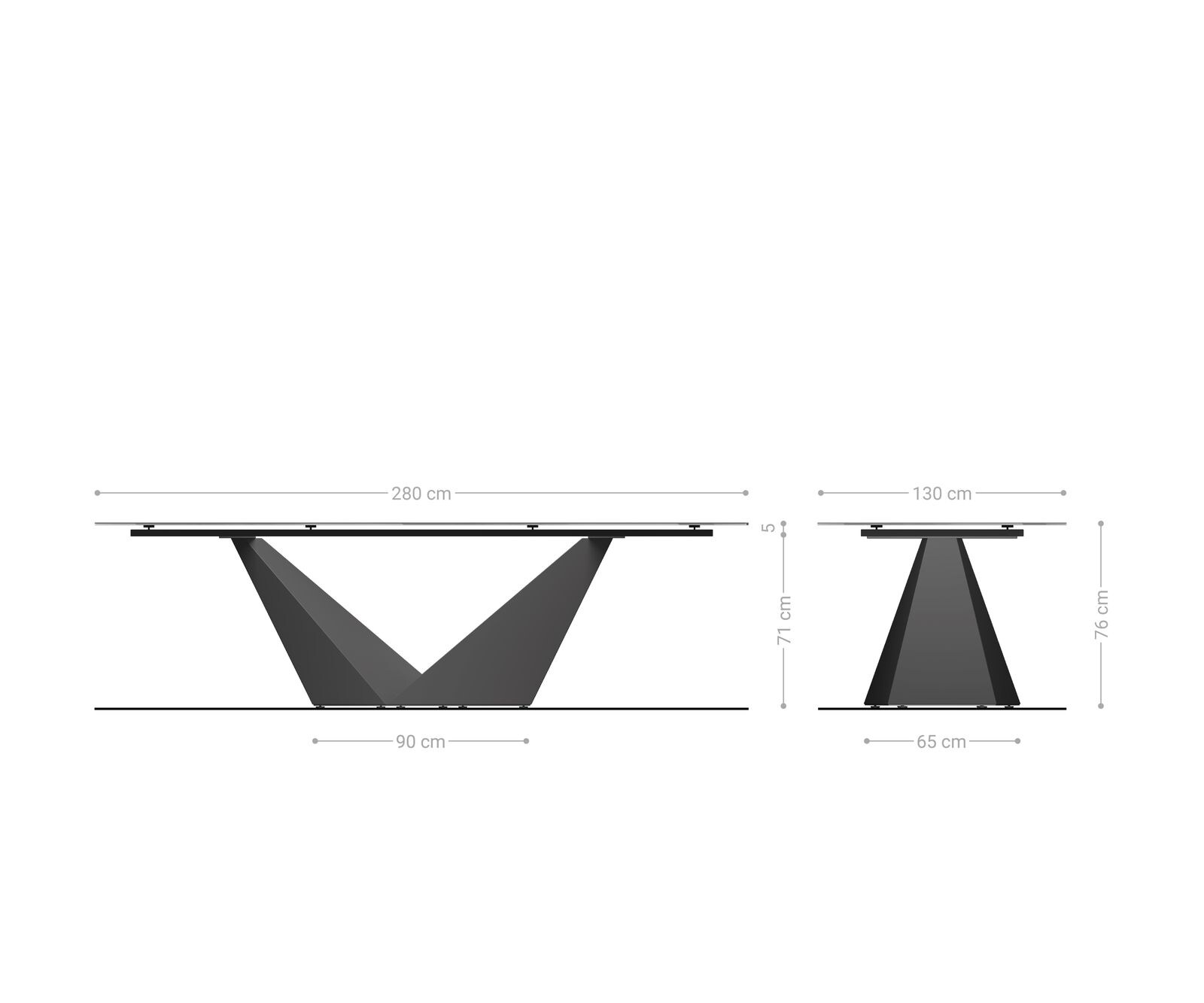 Stół do jadalni Edge owalny 280x130 ceramika Minas Melange biało-beżowa rama Prisma metaliczny złoty 8
