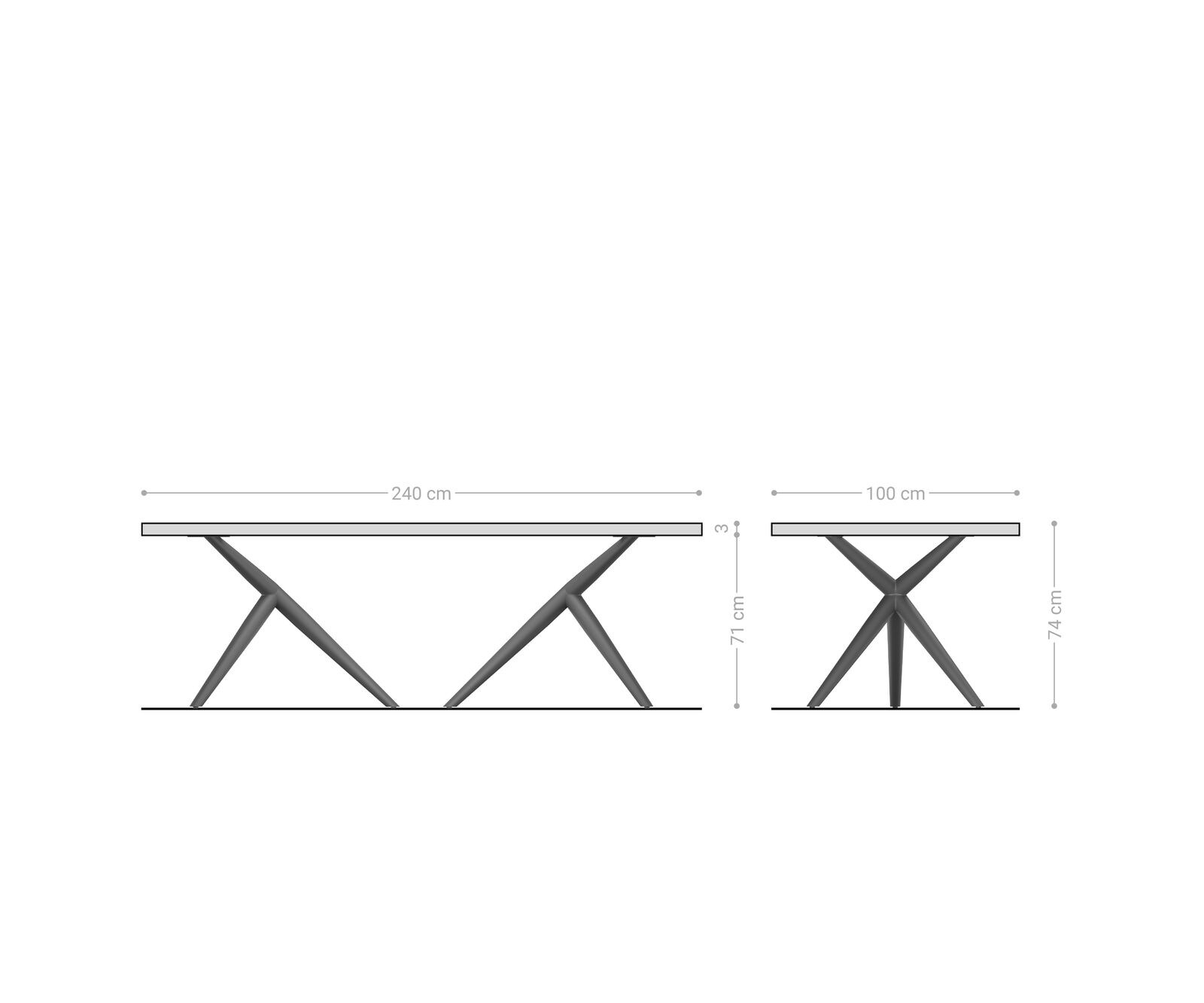 Stół do jadalni Edge 240x100 cm akacja naturalna rama Estelar stal nierdzewna live-edge 6