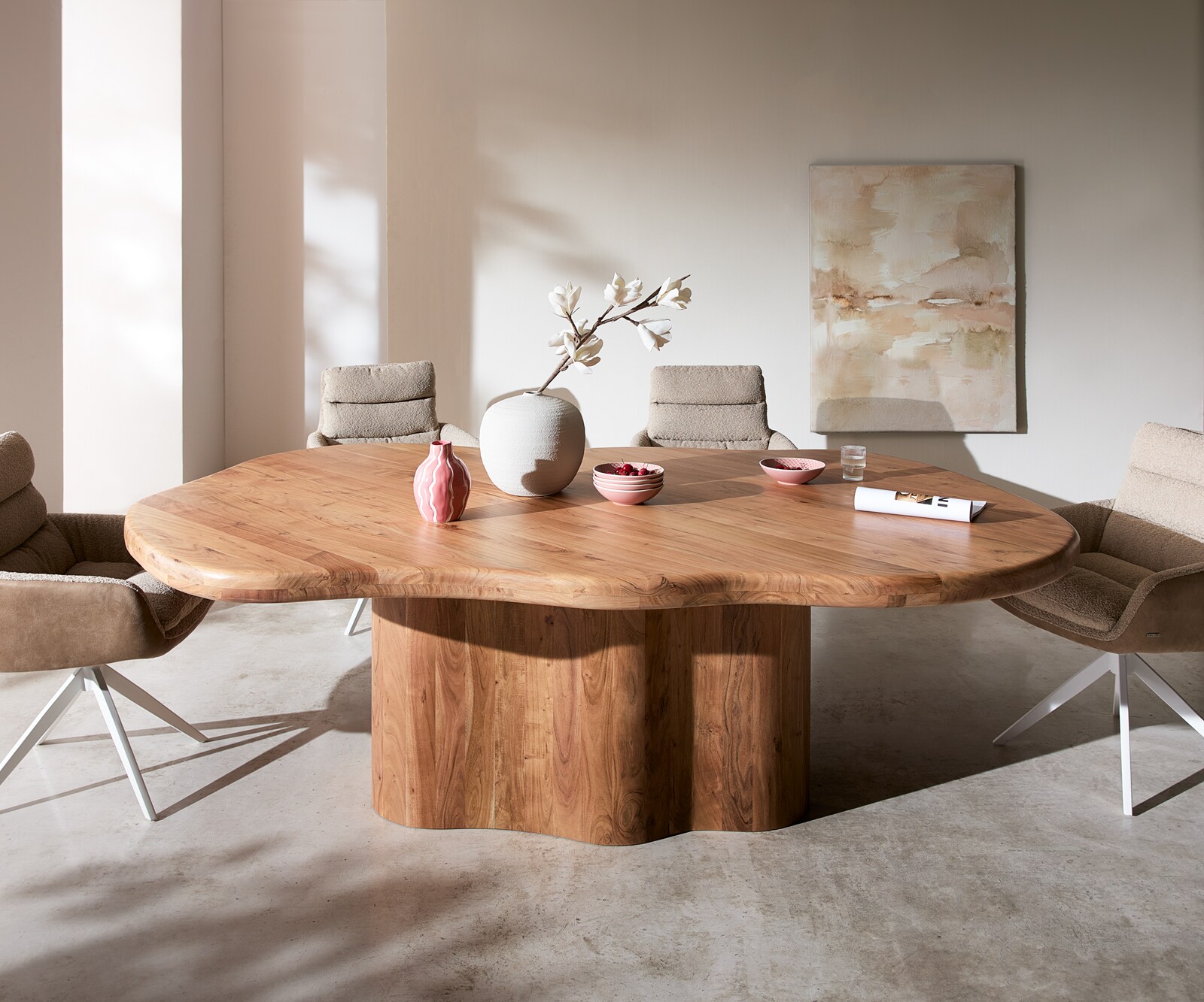 Stół do jadalni Herkon 240x140cm akacja naturalna rama drewniana 4