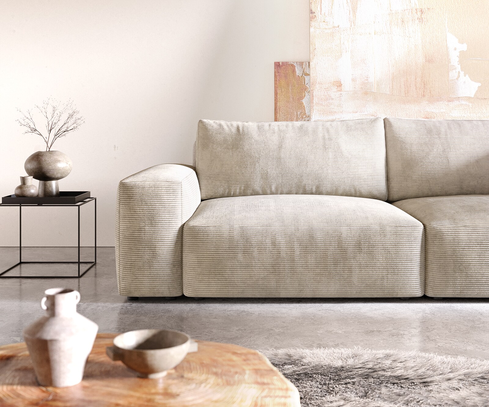 Sofa Lanzo XL 270x130cm sztruks beżowy 4