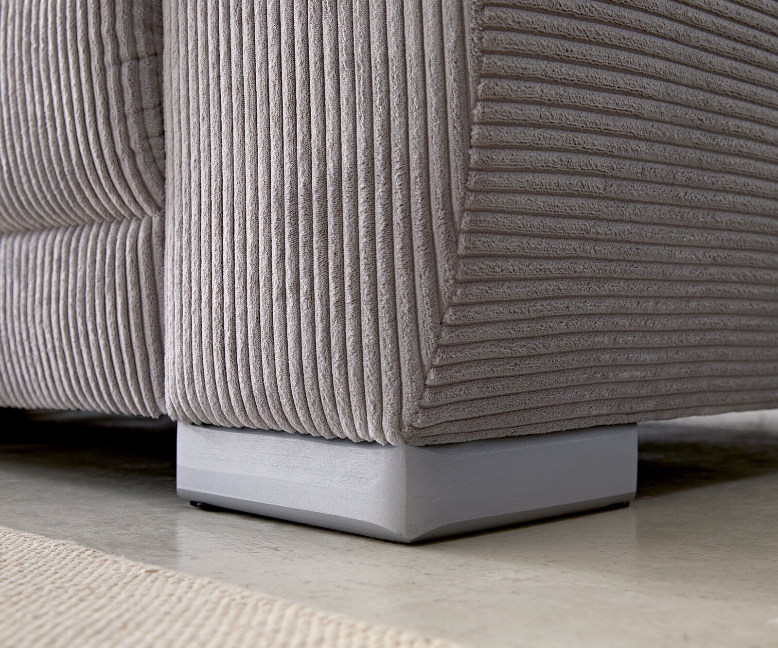 Sofa narożna Josea 300x220 cm sztruks srebrno-szary szezlong lewy 8