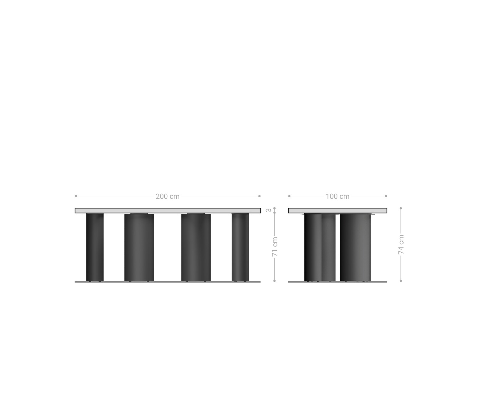Stół do jadalni Edge 200x100x2,5-3 cm dąb naturalny rama Pilier metal czarny live-edge 6