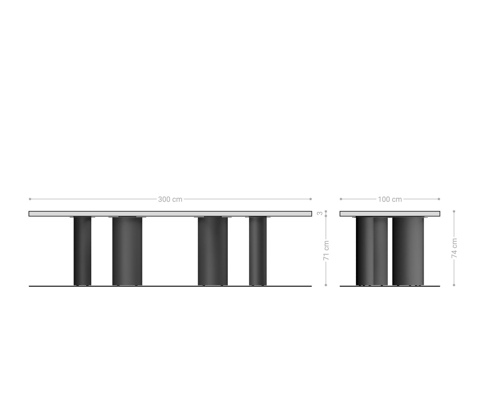 Stół do jadalni Edge 300x100 cm akacja naturalna rama Pilier stal nierdzewna live-edge 5