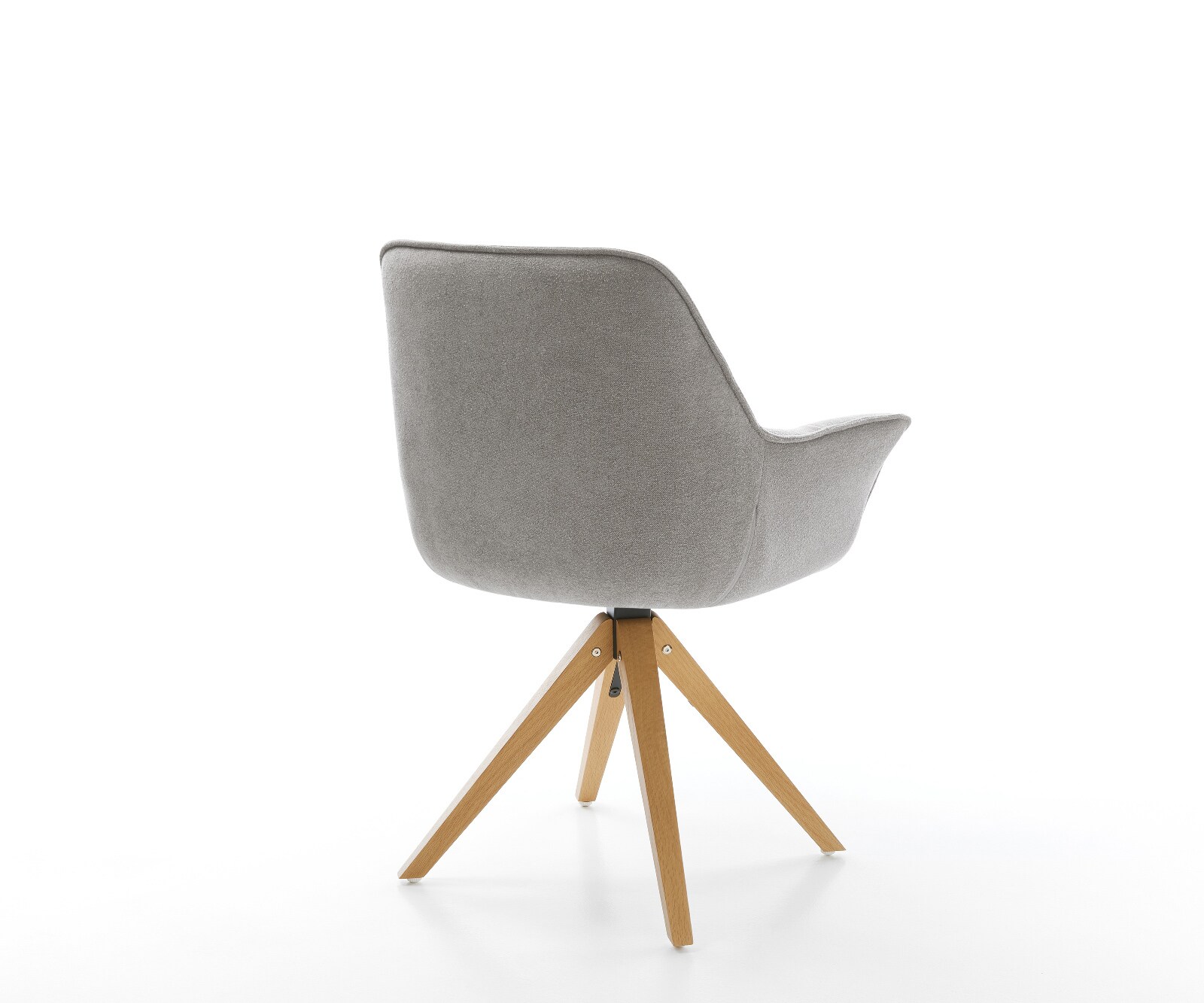 Krzesło do jadalni Kaira-Flex tkanina strukturalna szara rama drewniana obracane o 180° 5