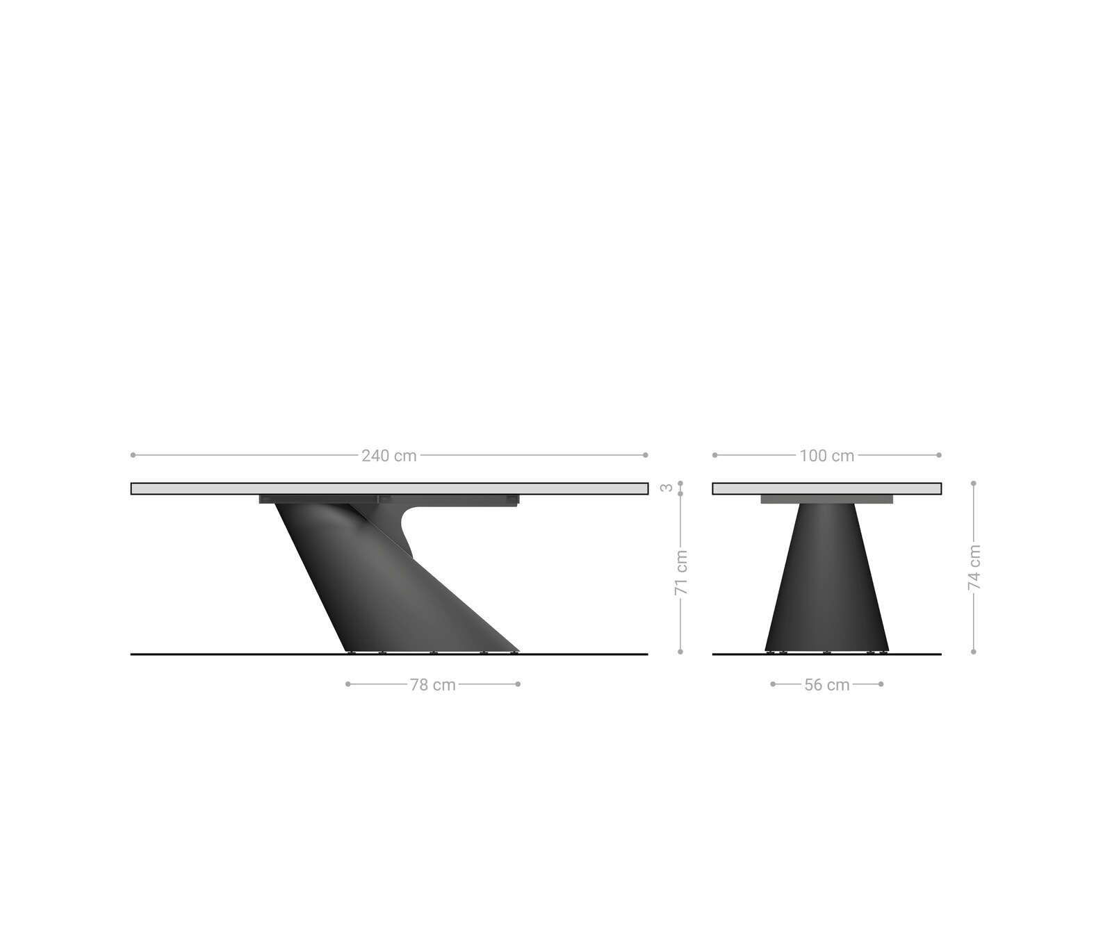 Stół do jadalni Edge 240x100 cm akacja naturalna rama Cono metaliczny złoty live-edge 6