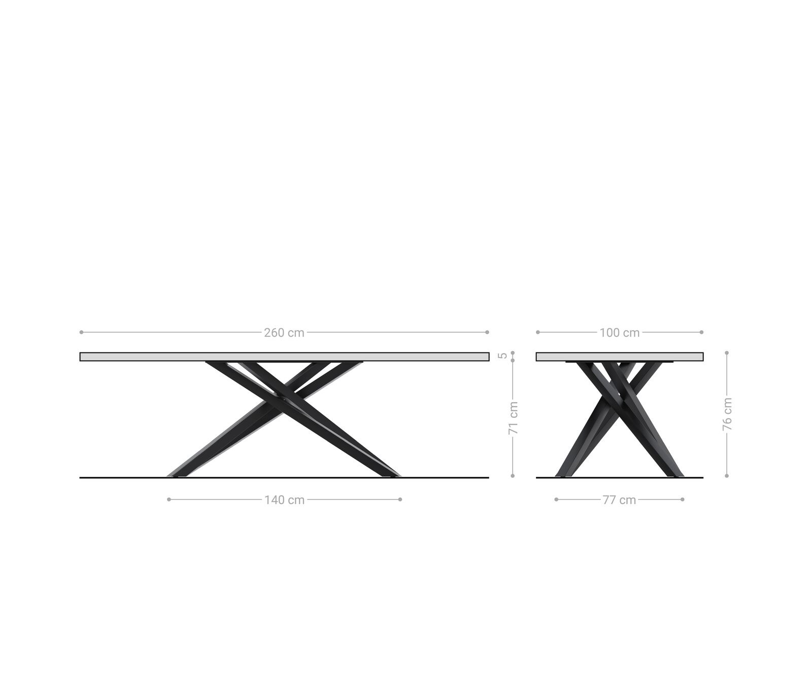 Stół do jadalni Edge 260x100 cm XL akacja brązowa live-edge 7