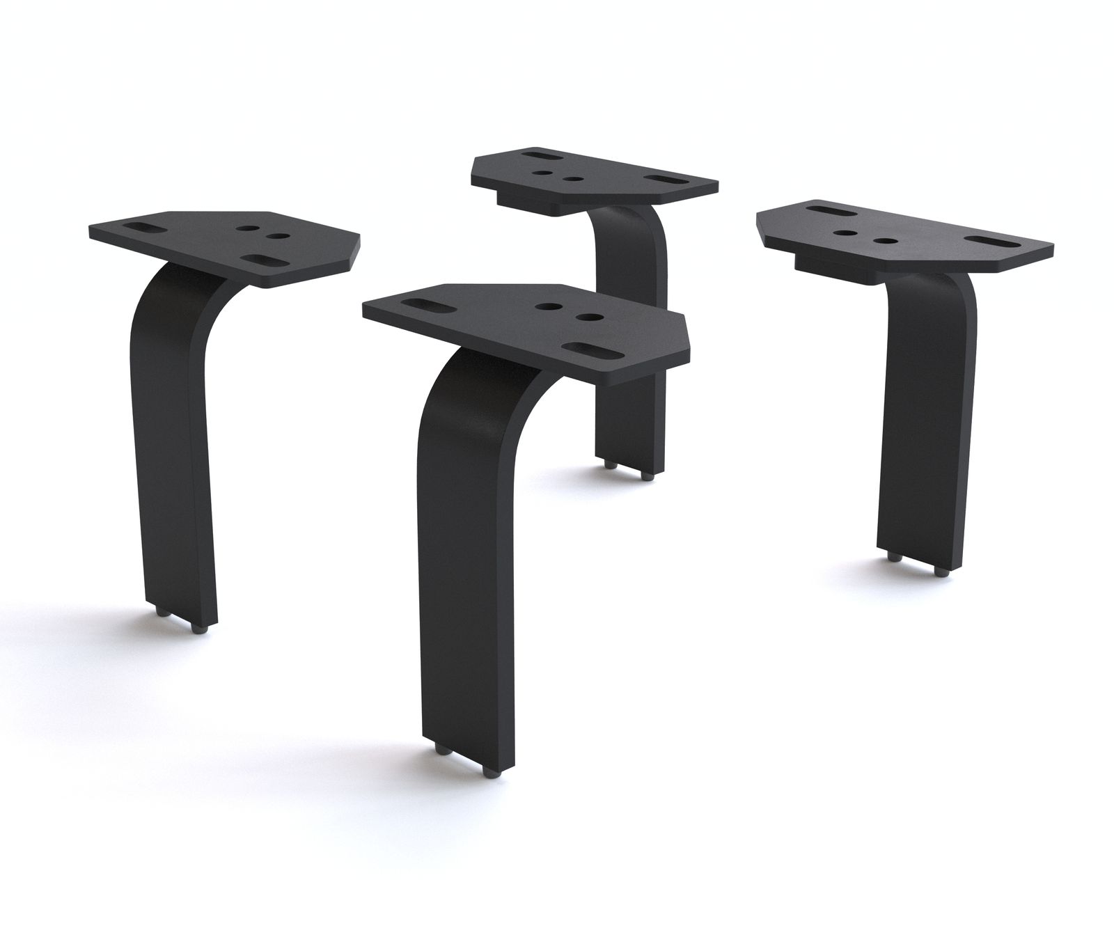 Nóżki w kształcie litery L 15 cm metal czarny do wszystkich rodzajów mebli (zestaw 4 sztuk)