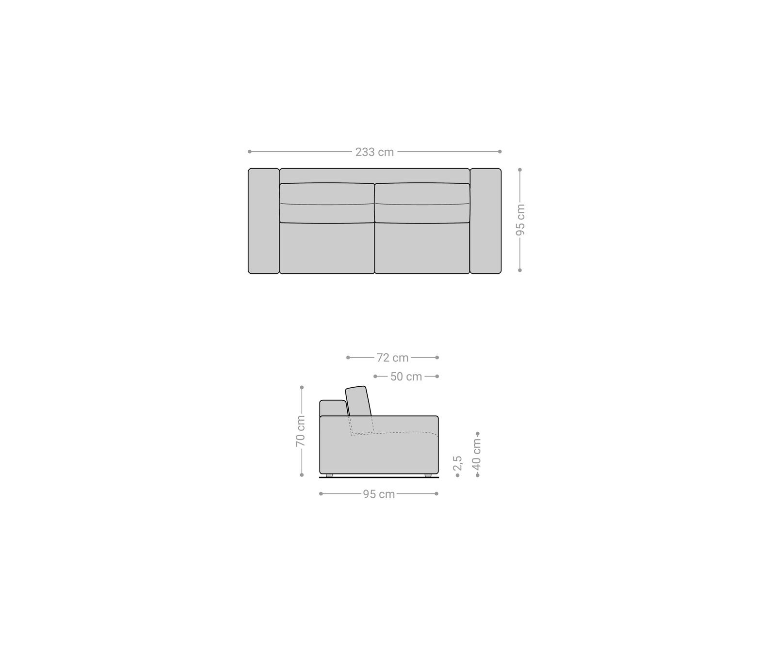 Duża sofa Lanzo L 250x105 cm mikrofibra khaki brązowa 7