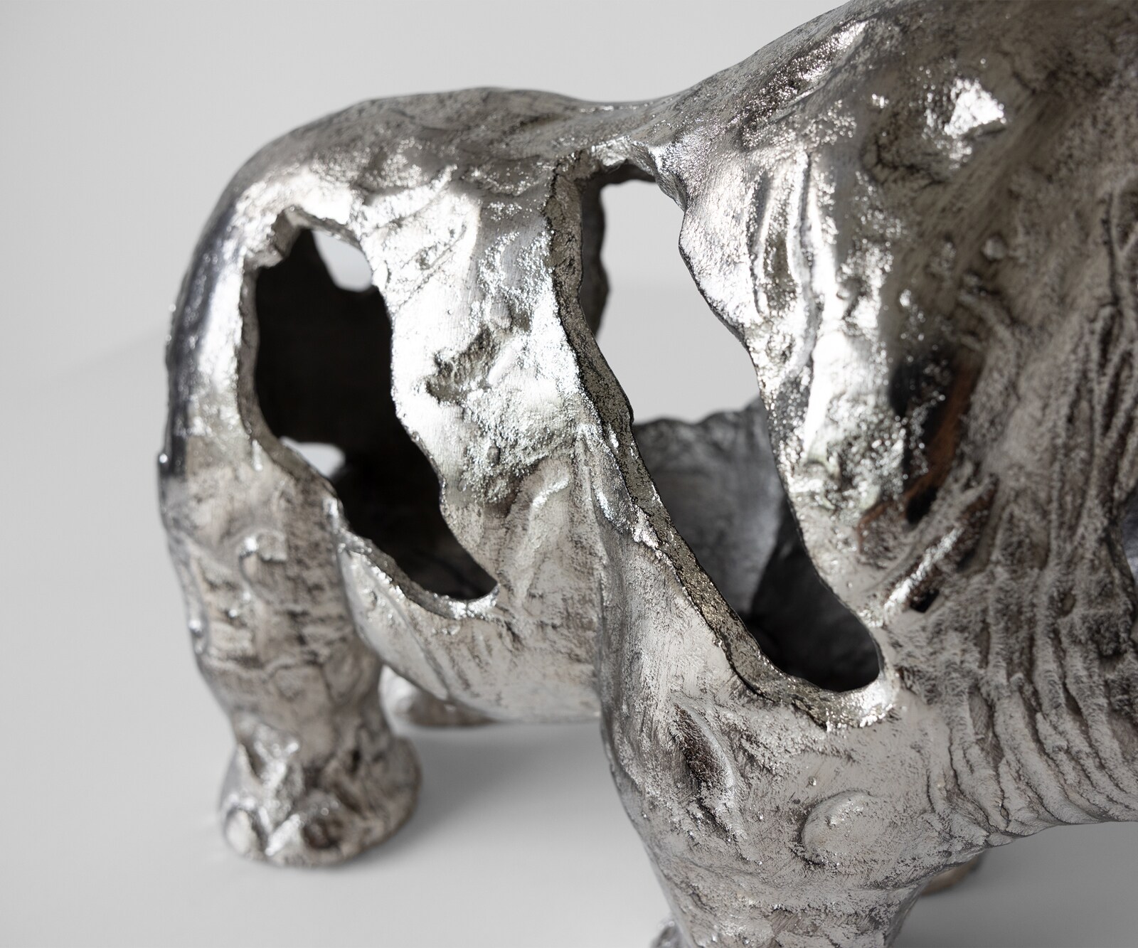 Figura dekoracyjna Rinoro dł. 53 x szer. 19 x wys. 30 cm aluminium Platin ręcznie robiona 6
